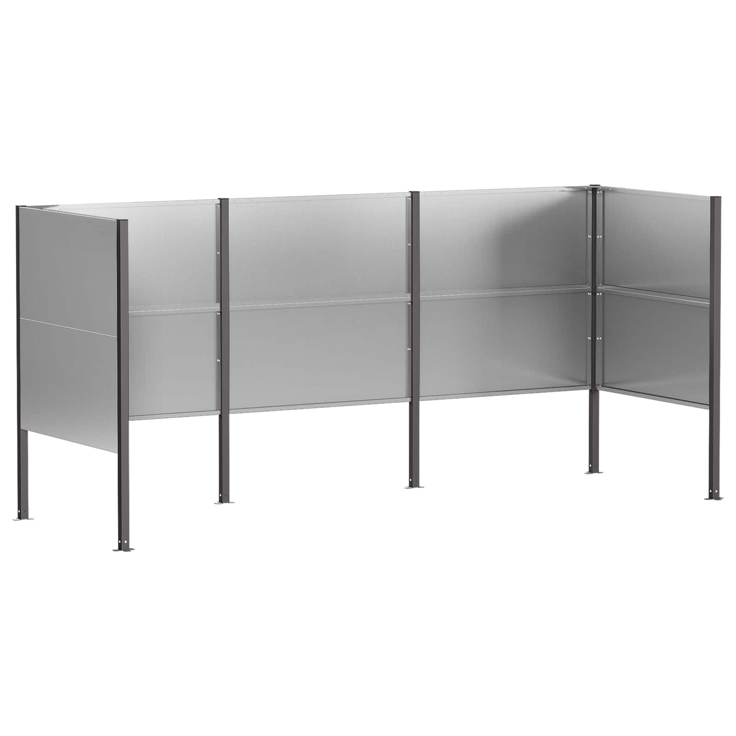 vidaXL Κάλυμμα Κάδου Απορριμμάτων 249 x 85 x 113 εκ Ασημί