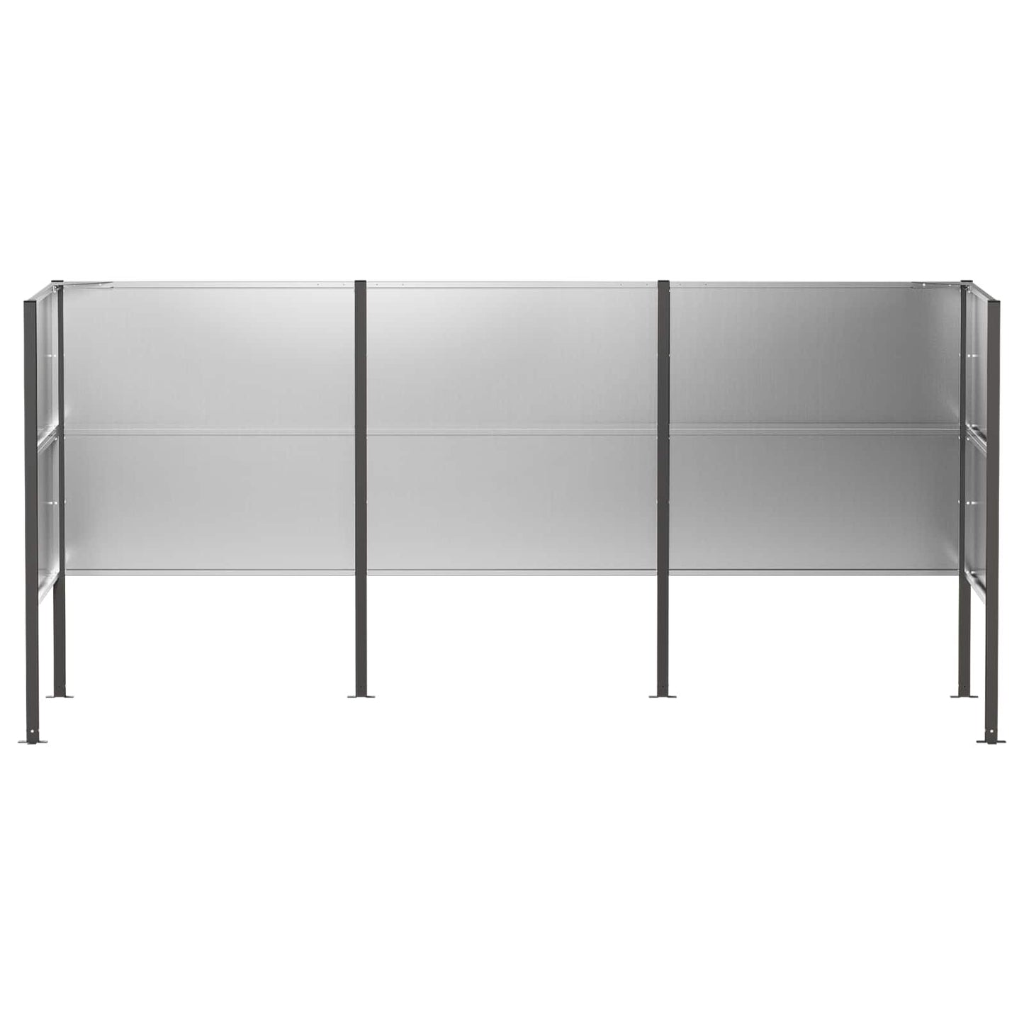 vidaXL Κάλυμμα Κάδου Απορριμμάτων 249 x 85 x 113 εκ Ασημί