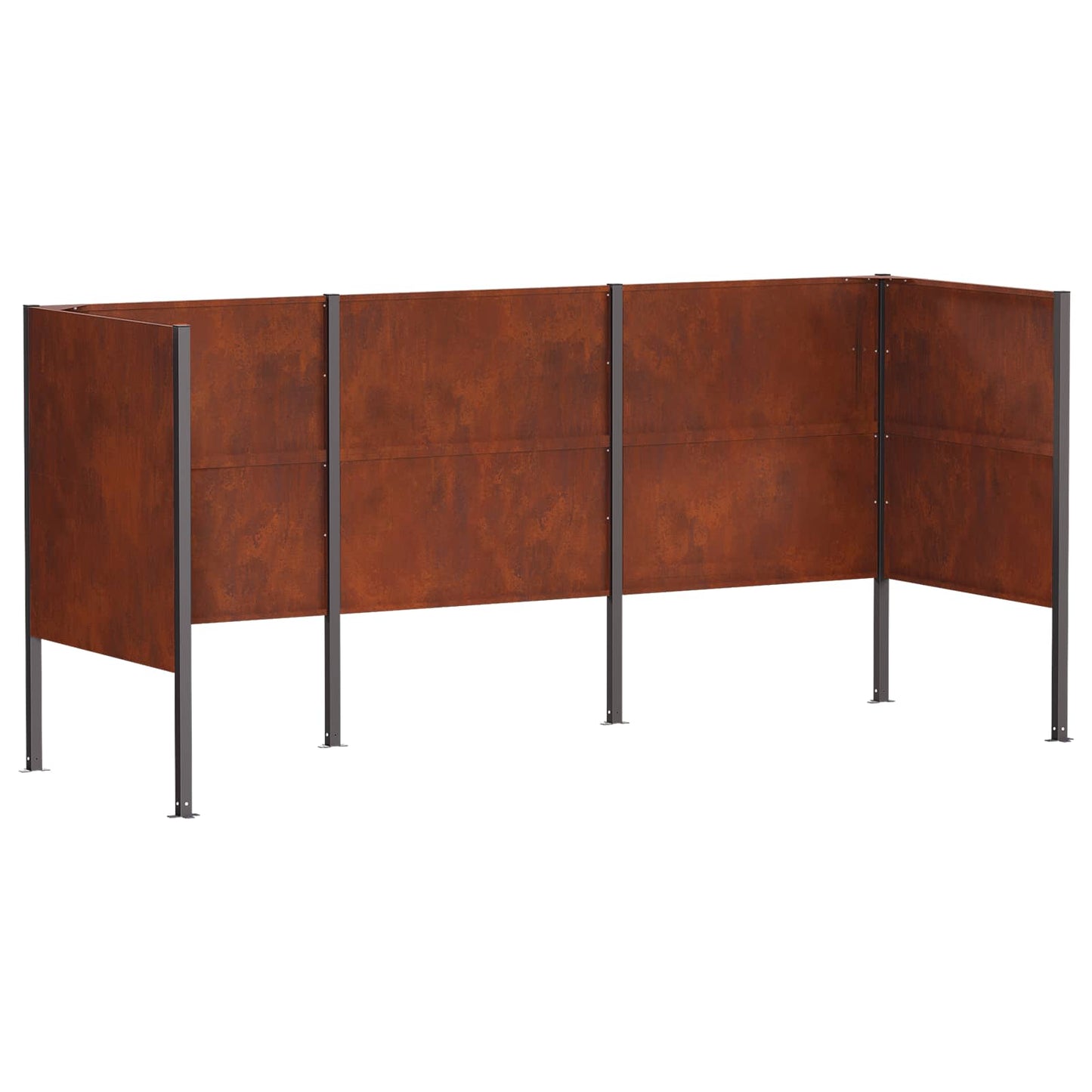 vidaXL Κάλυμμα Κάδου Απορριμμάτων 249 x 85 x 113 εκ Σκ rusty