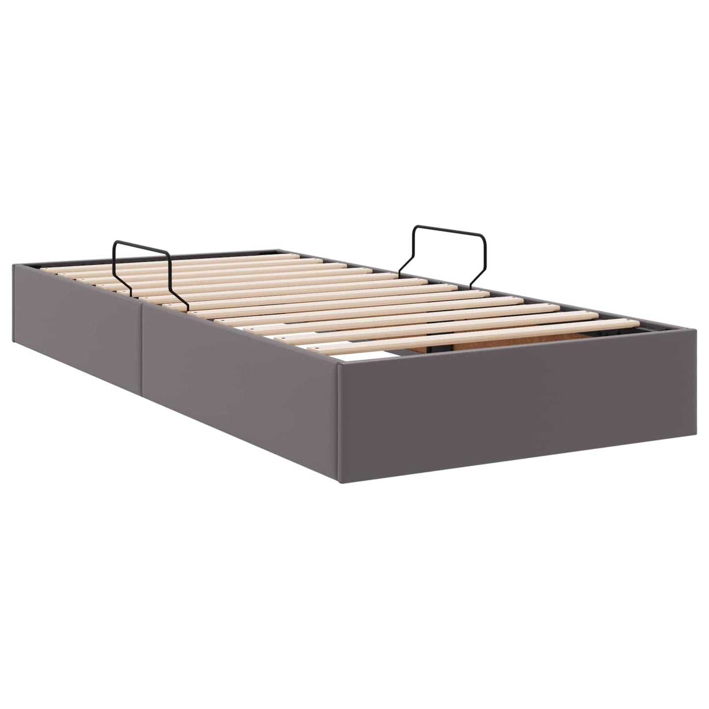 vidaXL Κρεβάτι Οθωμανικού Τύπου Γκρι 90 x 190 cm Τεχνητό Δέρμα