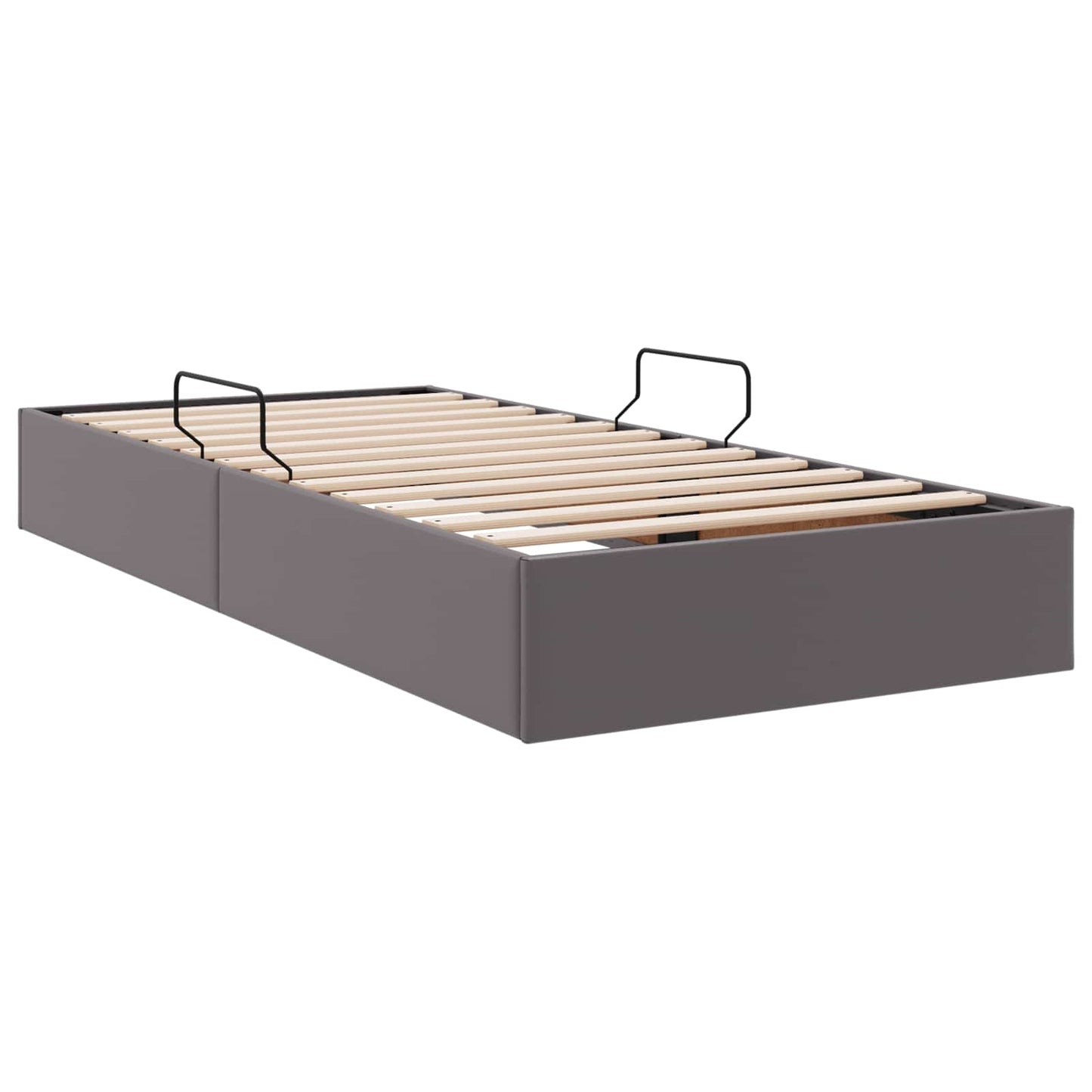 vidaXL Κρεβάτι Οθωμανικού Τύπου Γκρι 90 x 190 cm Τεχνητό Δέρμα