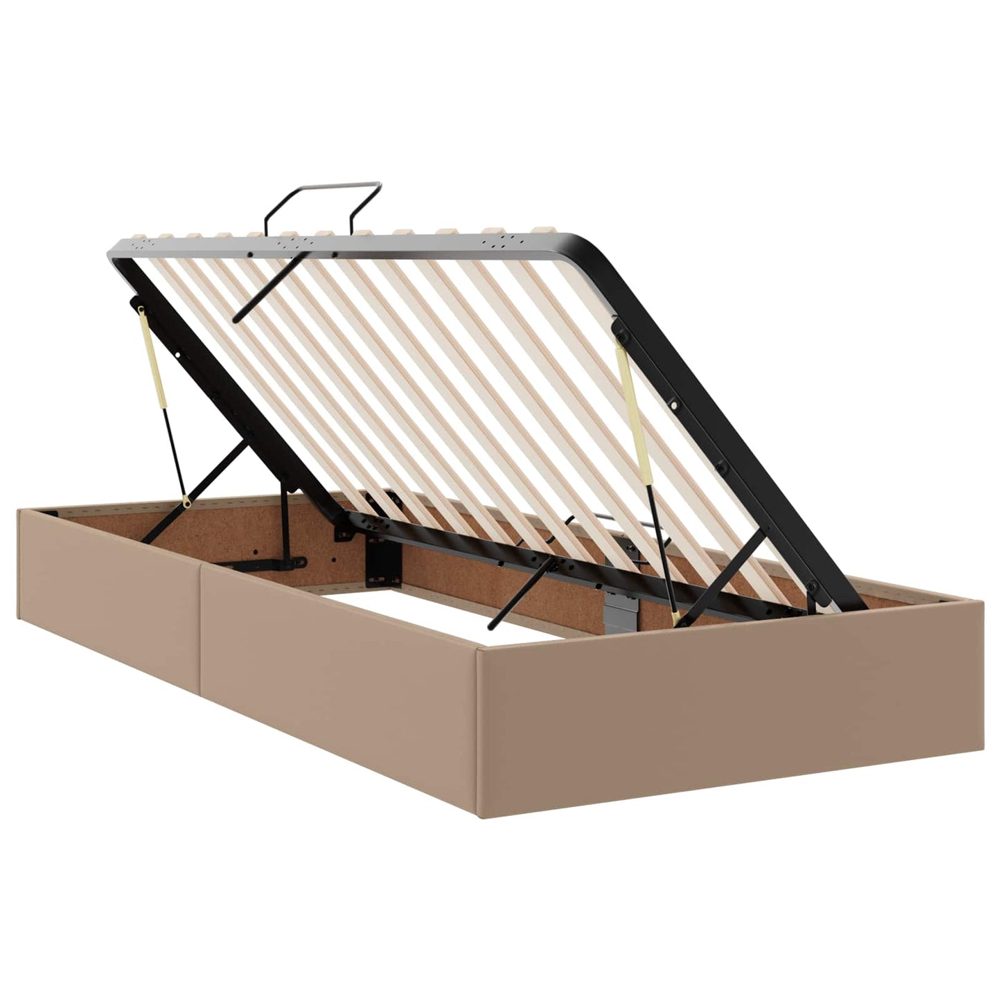 vidaXL Κρεβάτι Οθωμανικού Τύπου Καπουτσίνο 100 x 200 cm Τεχνητό Δέρμα