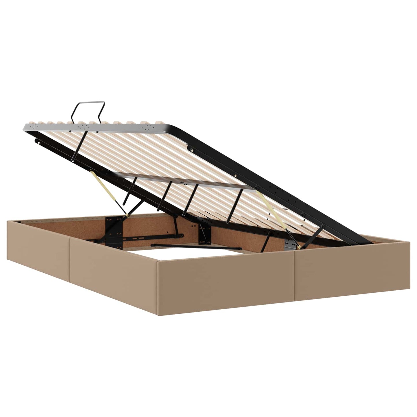 vidaXL Κρεβάτι Οθωμανικού Τύπου Καπουτσίνο 140 x 200 cm Τεχνητό Δέρμα