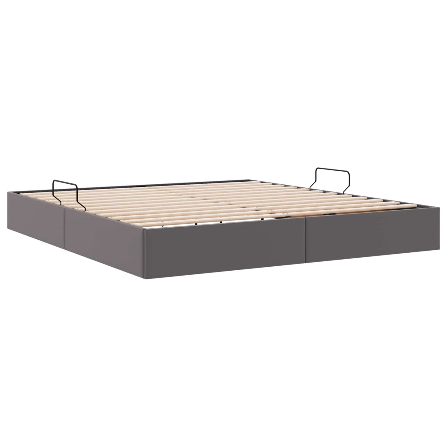 vidaXL Κρεβάτι Οθωμανικού Τύπου Γκρι 160 x 200 cm Τεχνητό Δέρμα