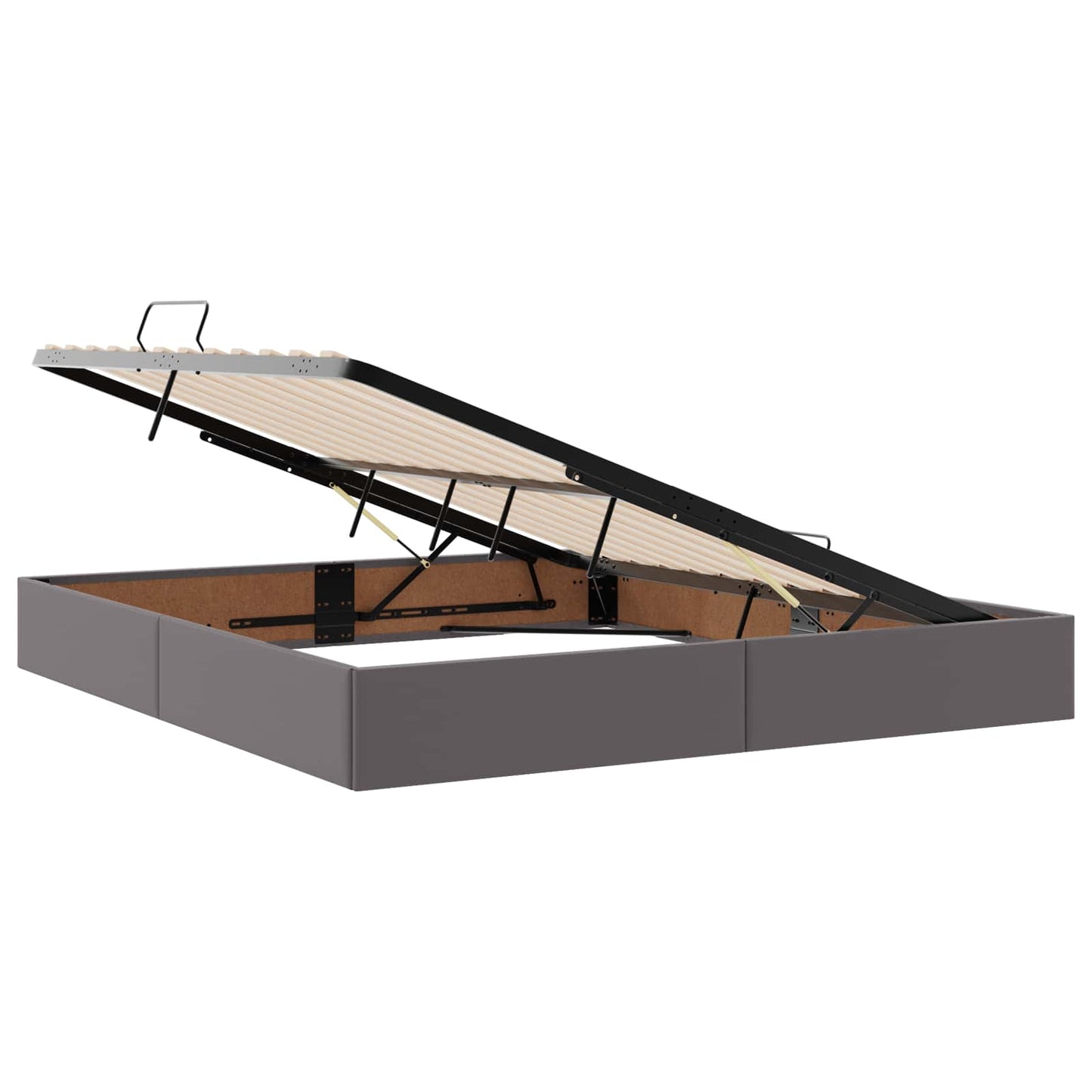 vidaXL Κρεβάτι Οθωμανικού Τύπου Γκρι 180 x 200 cm Τεχνητό Δέρμα