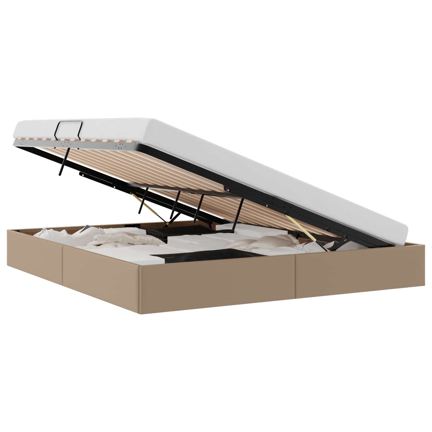 vidaXL Κρεβάτι Οθωμανικού Τύπου Καπουτσίνο 180 x 200 cm Τεχνητό Δέρμα