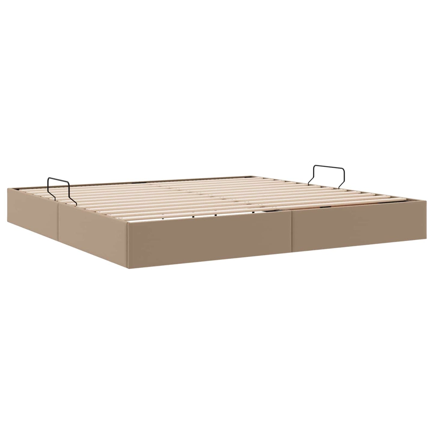 vidaXL Κρεβάτι Οθωμανικού Τύπου Καπουτσίνο 200 x 200 cm Τεχνητό Δέρμα