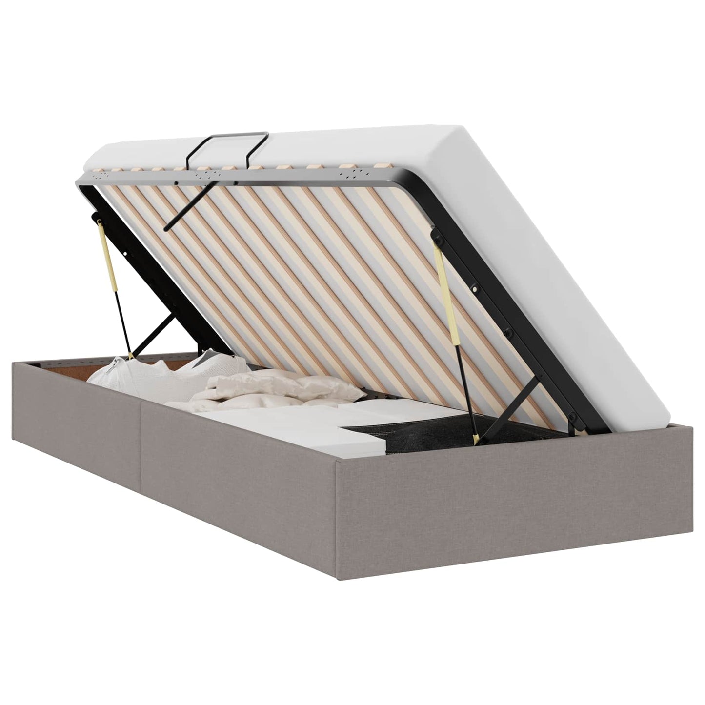 vidaXL Κρεβάτι Οθωμανικού Τύπου Taupe 100 x 200 cm ύφασμα