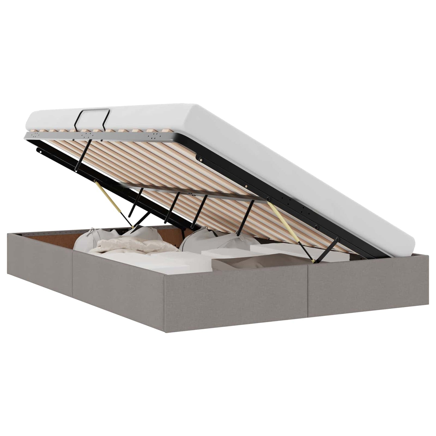 vidaXL Κρεβάτι Οθωμανικού Τύπου Taupe 140 x 200 cm ύφασμα