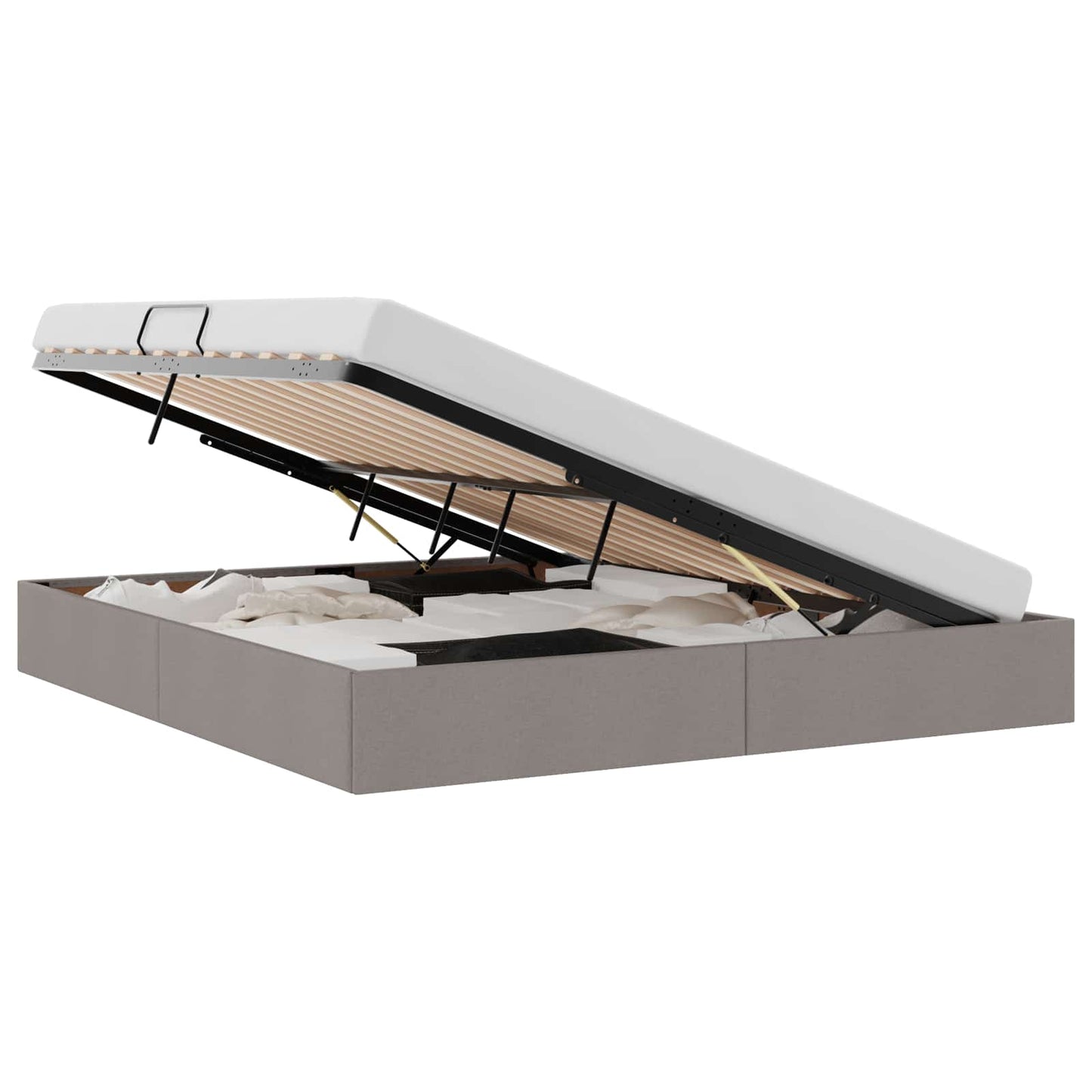 vidaXL Κρεβάτι Οθωμανικού Τύπου Taupe 160 x 200 cm ύφασμα