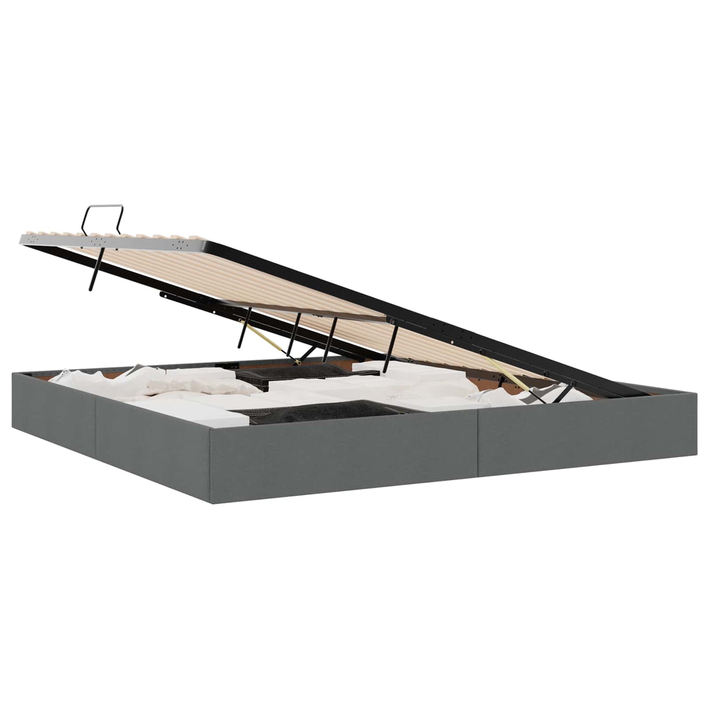 vidaXL Κρεβάτι Οθωμανικού Τύπου Σκούρο Γκρι 200 x 200 cm ύφασμα