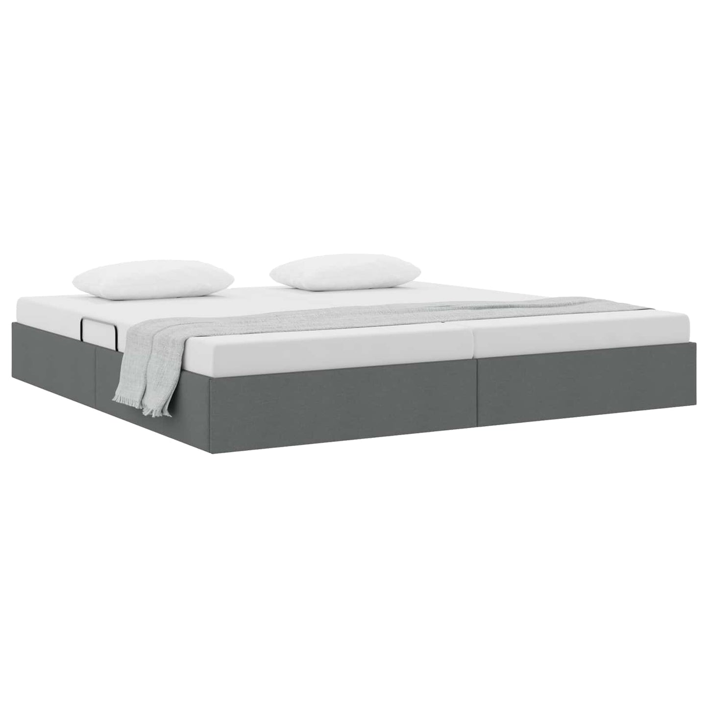 vidaXL Κρεβάτι Οθωμανικού Τύπου Σκούρο Γκρι 200 x 200 cm ύφασμα