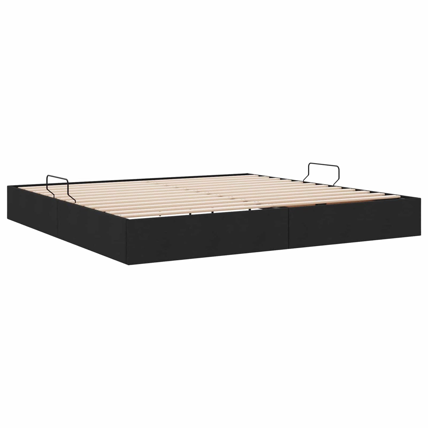 vidaXL Κρεβάτι Οθωμανικού Τύπου Μαύρο 200 x 200 cm ύφασμα