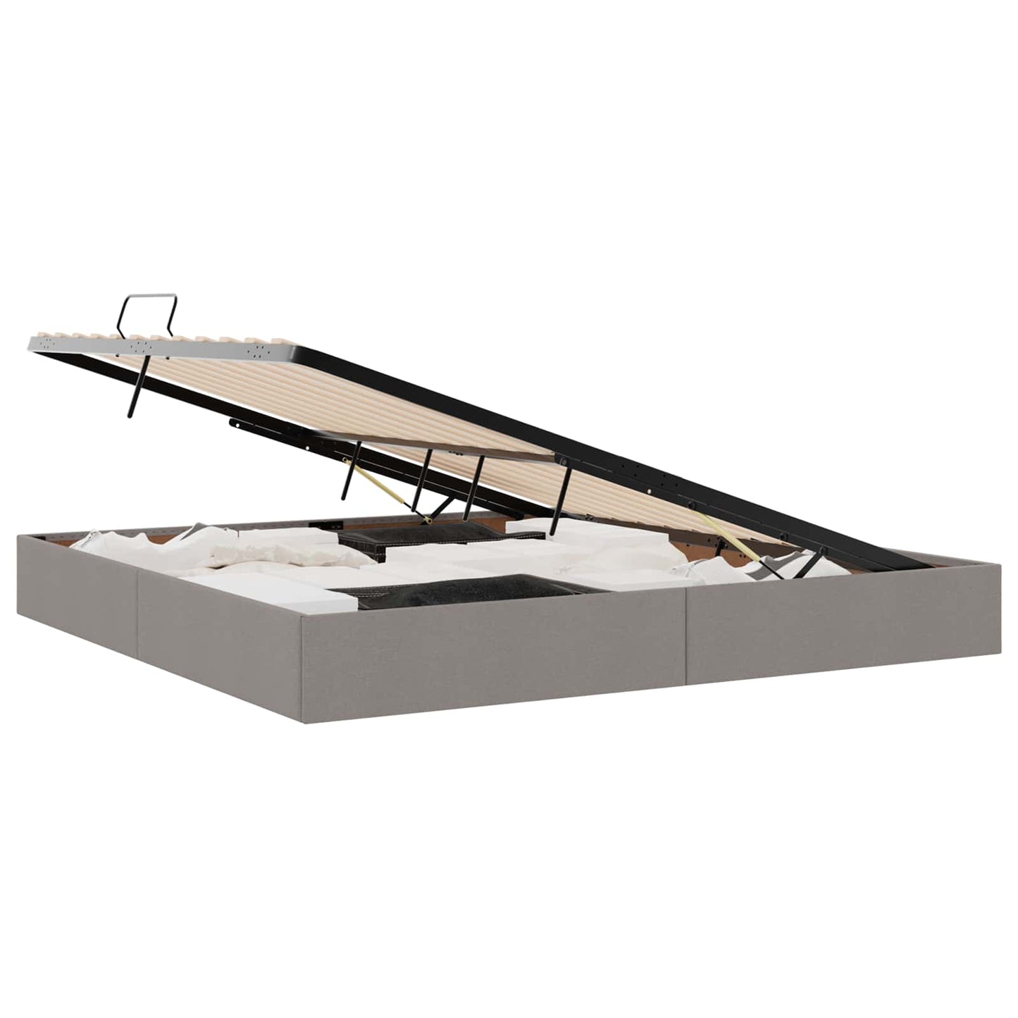 vidaXL Κρεβάτι Οθωμανικού Τύπου Taupe 200 x 200 cm ύφασμα