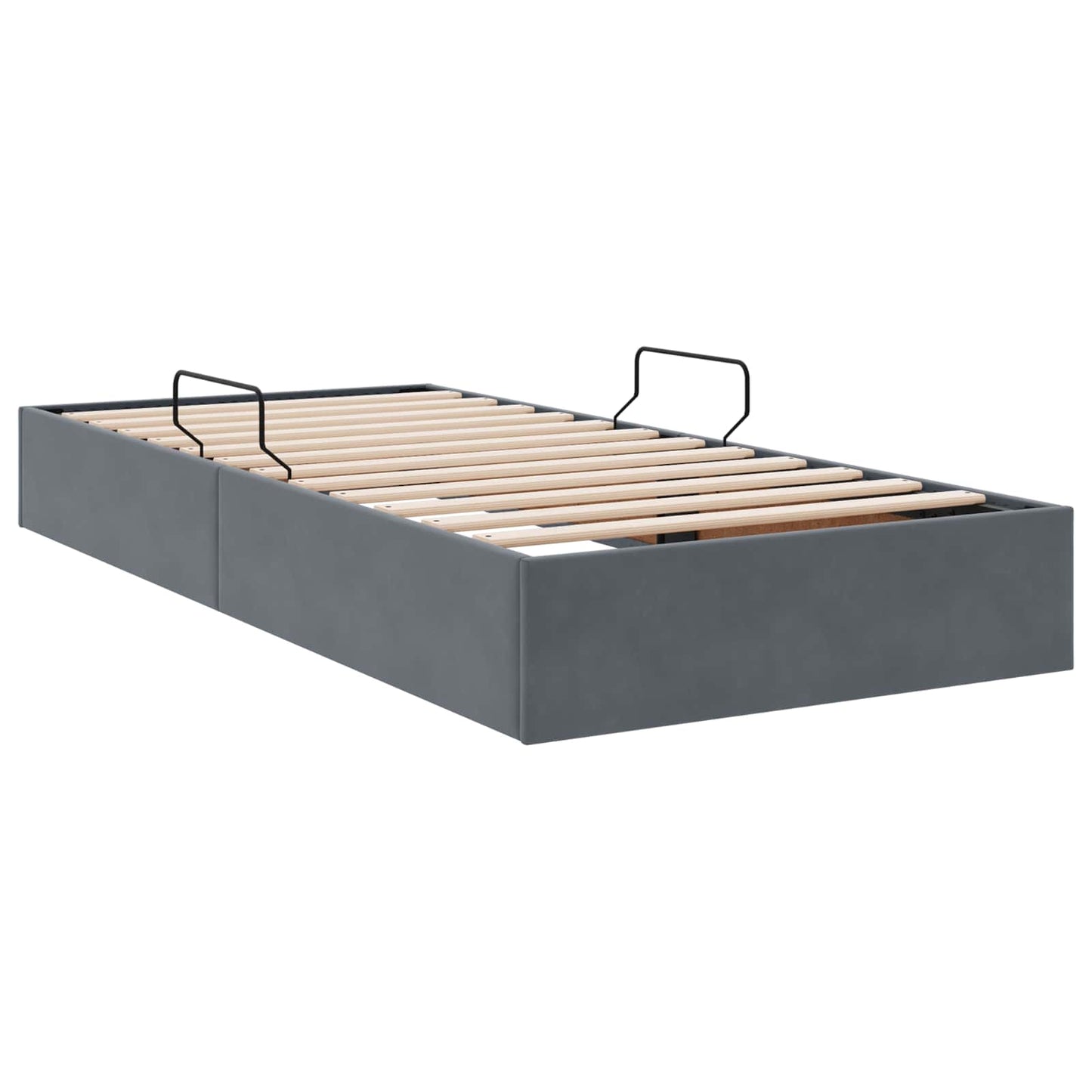 vidaXL Κρεβάτι Οθωμανικού Τύπου Σκούρο Γκρι 90 x 190 cm Βελούδο