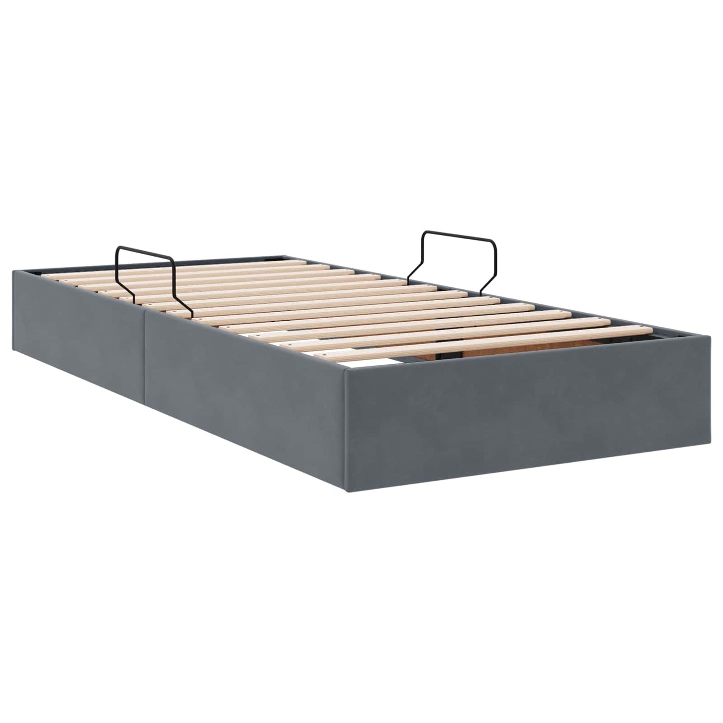 vidaXL Κρεβάτι Οθωμανικού Τύπου Σκούρο Γκρι 90 x 190 cm Βελούδο