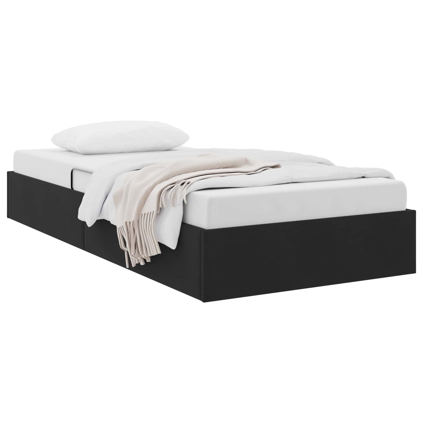 vidaXL Κρεβάτι Οθωμανικού Τύπου Μαύρο 90 x 190 cm Βελούδο