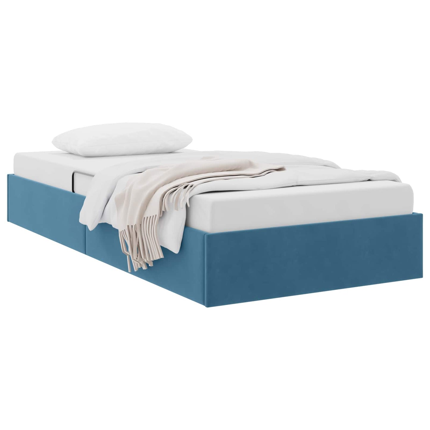 vidaXL Κρεβάτι Οθωμανικού Τύπου Σκούρο Μπλε 90 x 200 cm Βελούδο