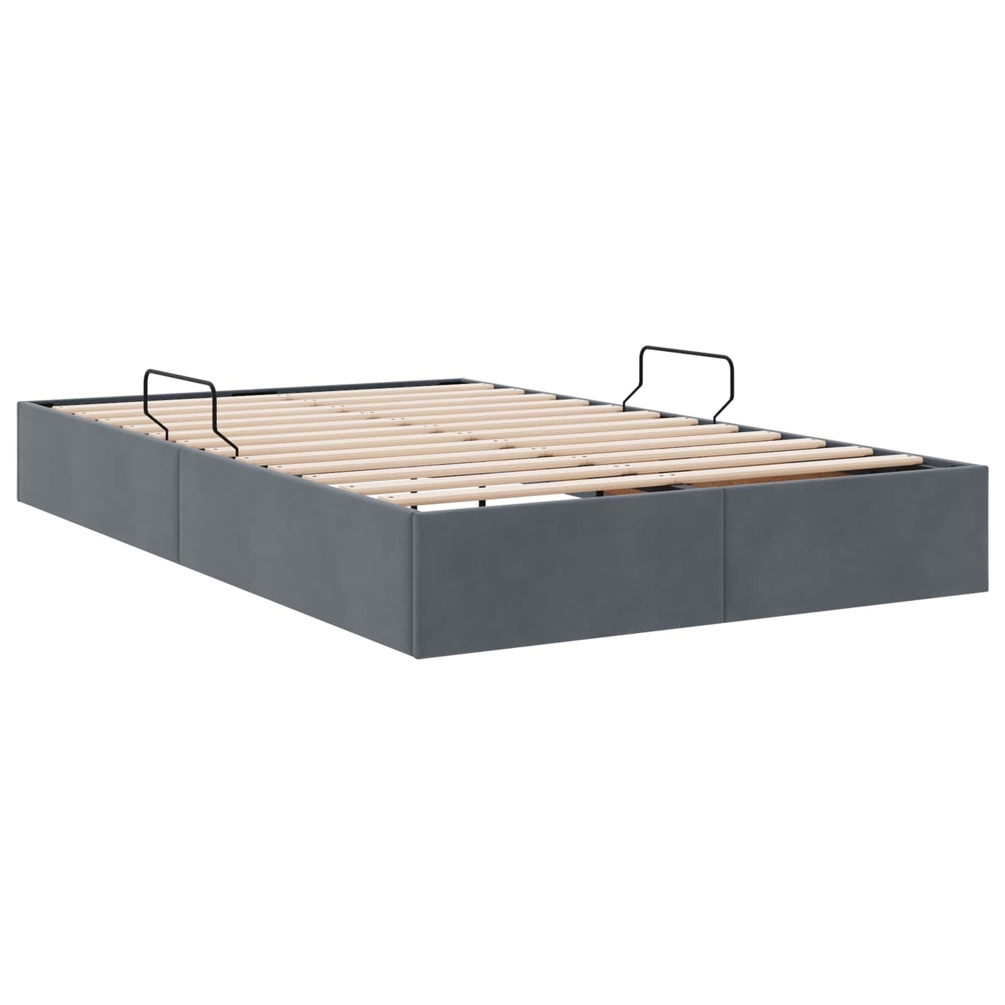 vidaXL Κρεβάτι Οθωμανικού Τύπου Σκούρο Γκρι 120 x 190 cm Βελούδο