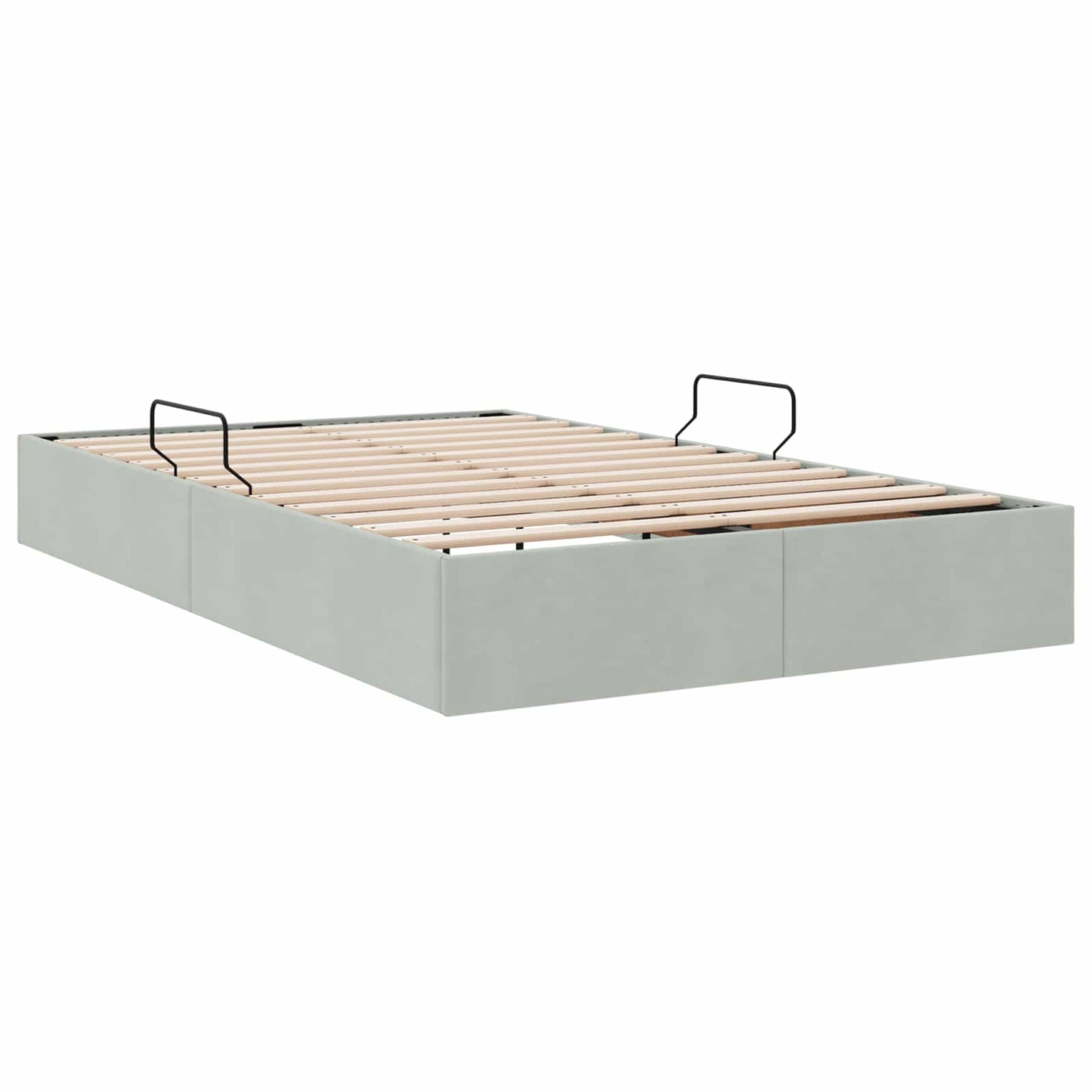 vidaXL Κρεβάτι Οθωμανικού Τύπου Ανοιχτό γκρι 120 x 200 cm Βελούδο