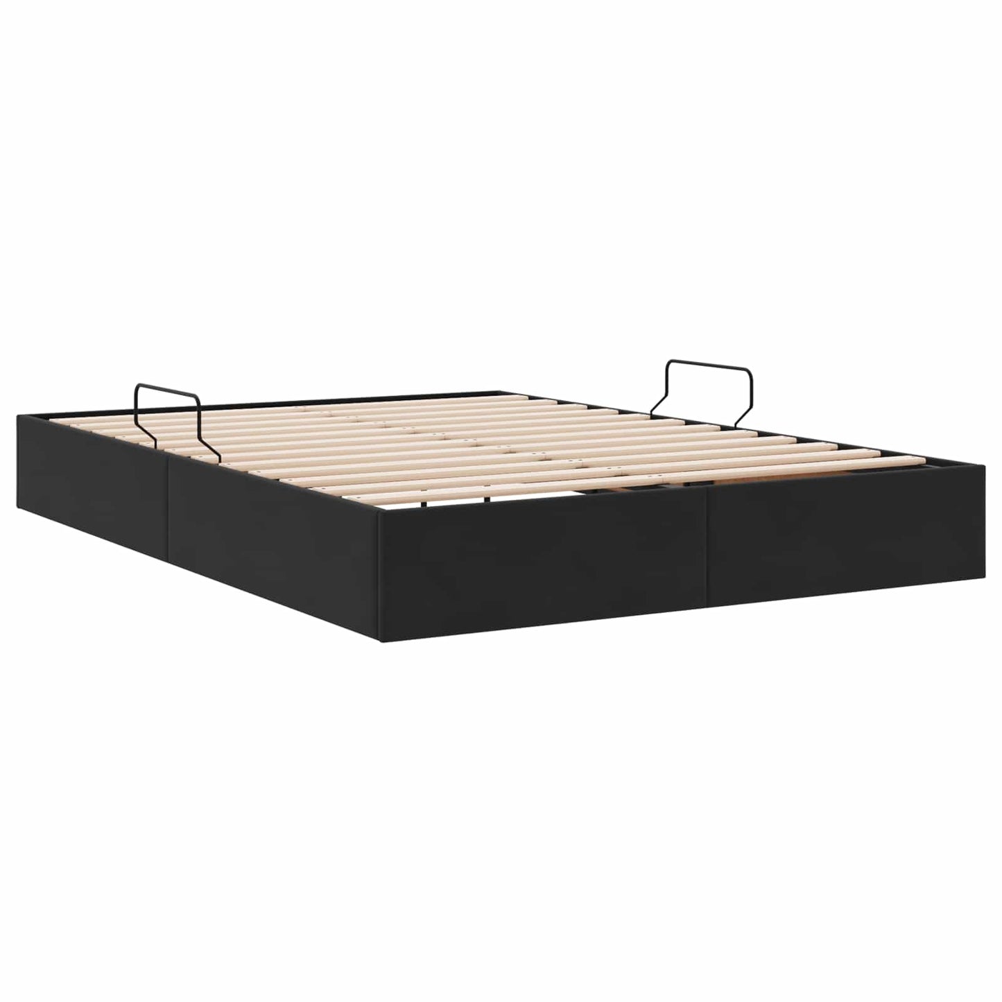 vidaXL Κρεβάτι Οθωμανικού Τύπου Μαύρο 140 x 190 cm Βελούδο