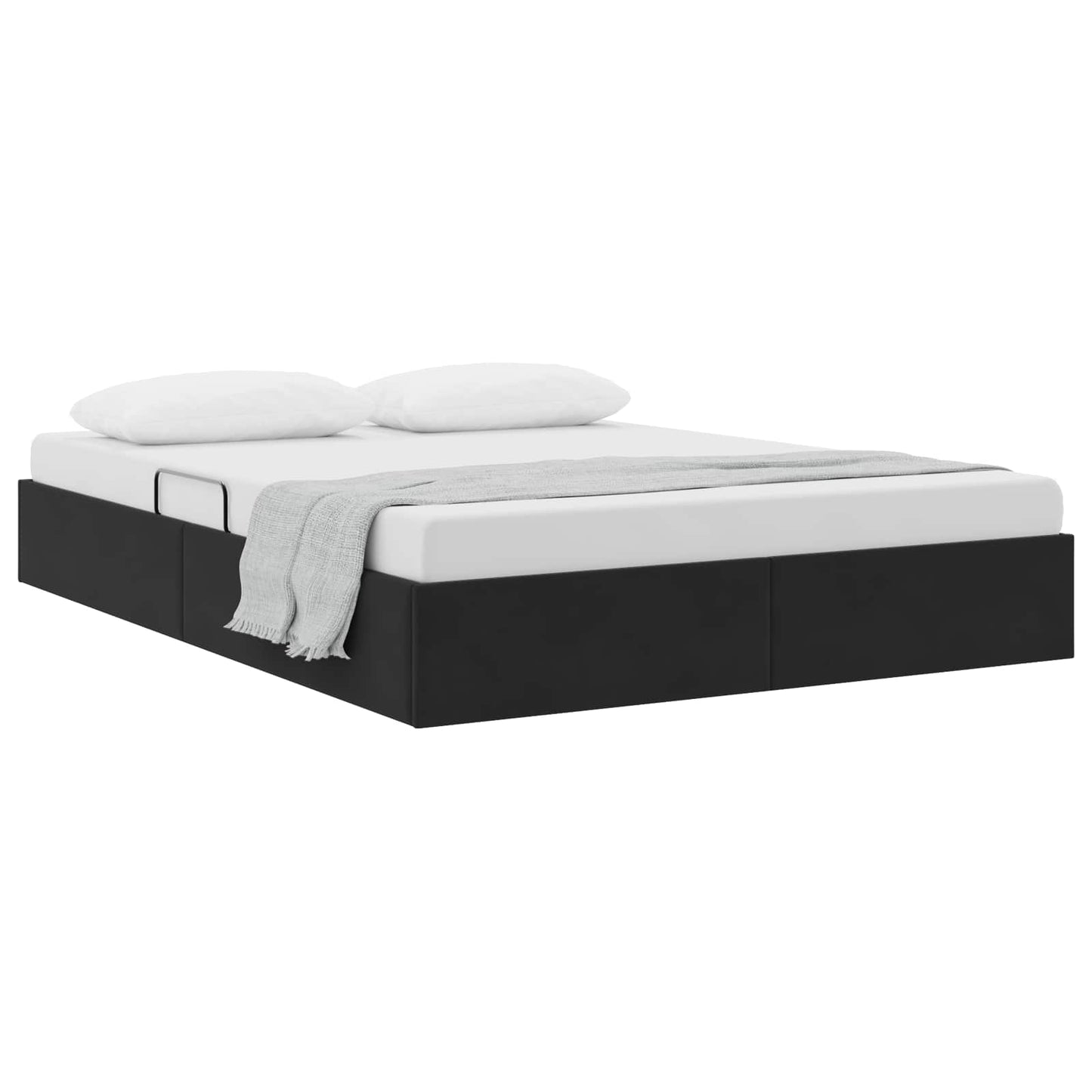 vidaXL Κρεβάτι Οθωμανικού Τύπου Μαύρο 140 x 190 cm Βελούδο