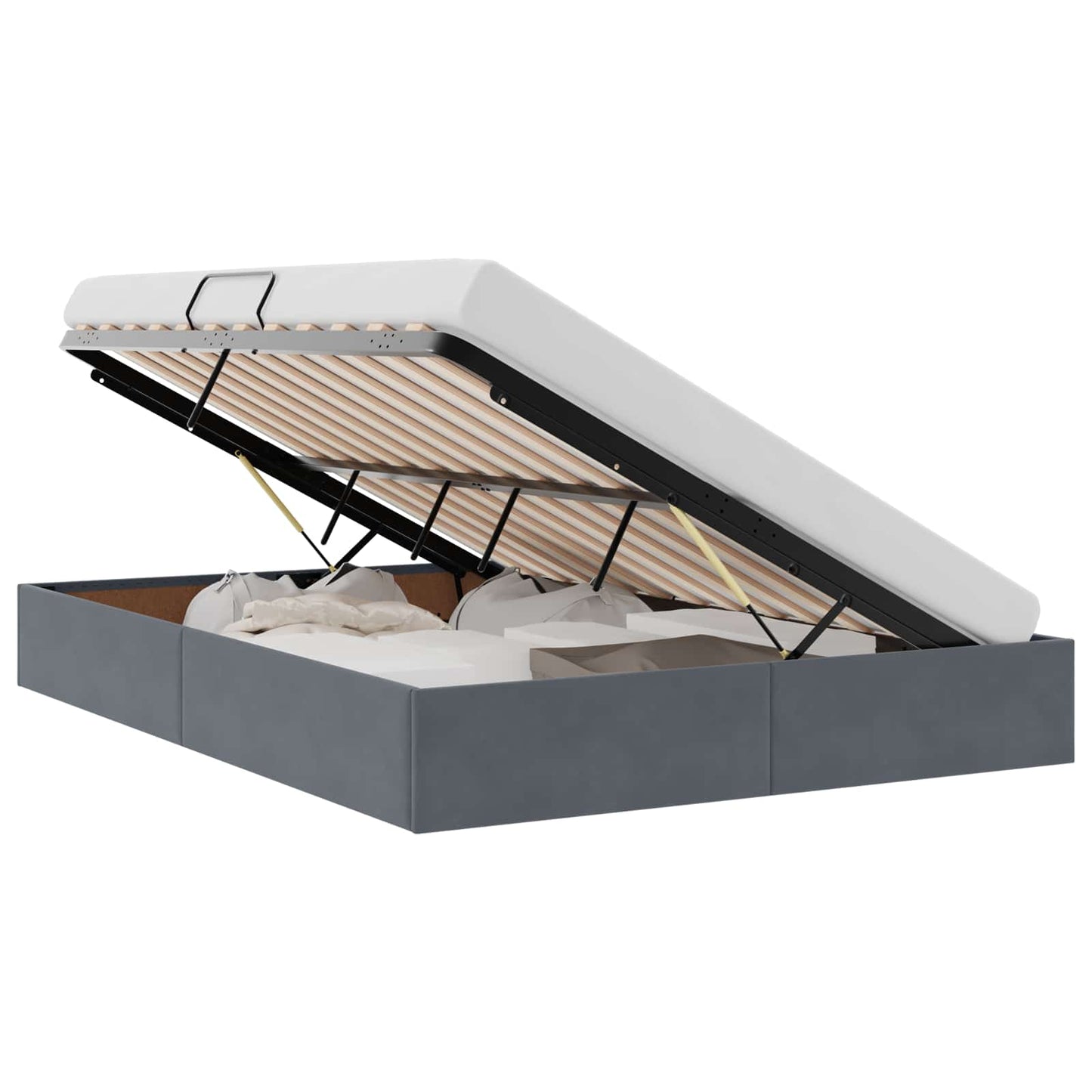 vidaXL Κρεβάτι Οθωμανικού Τύπου Σκούρο Γκρι 140 x 200 cm Βελούδο