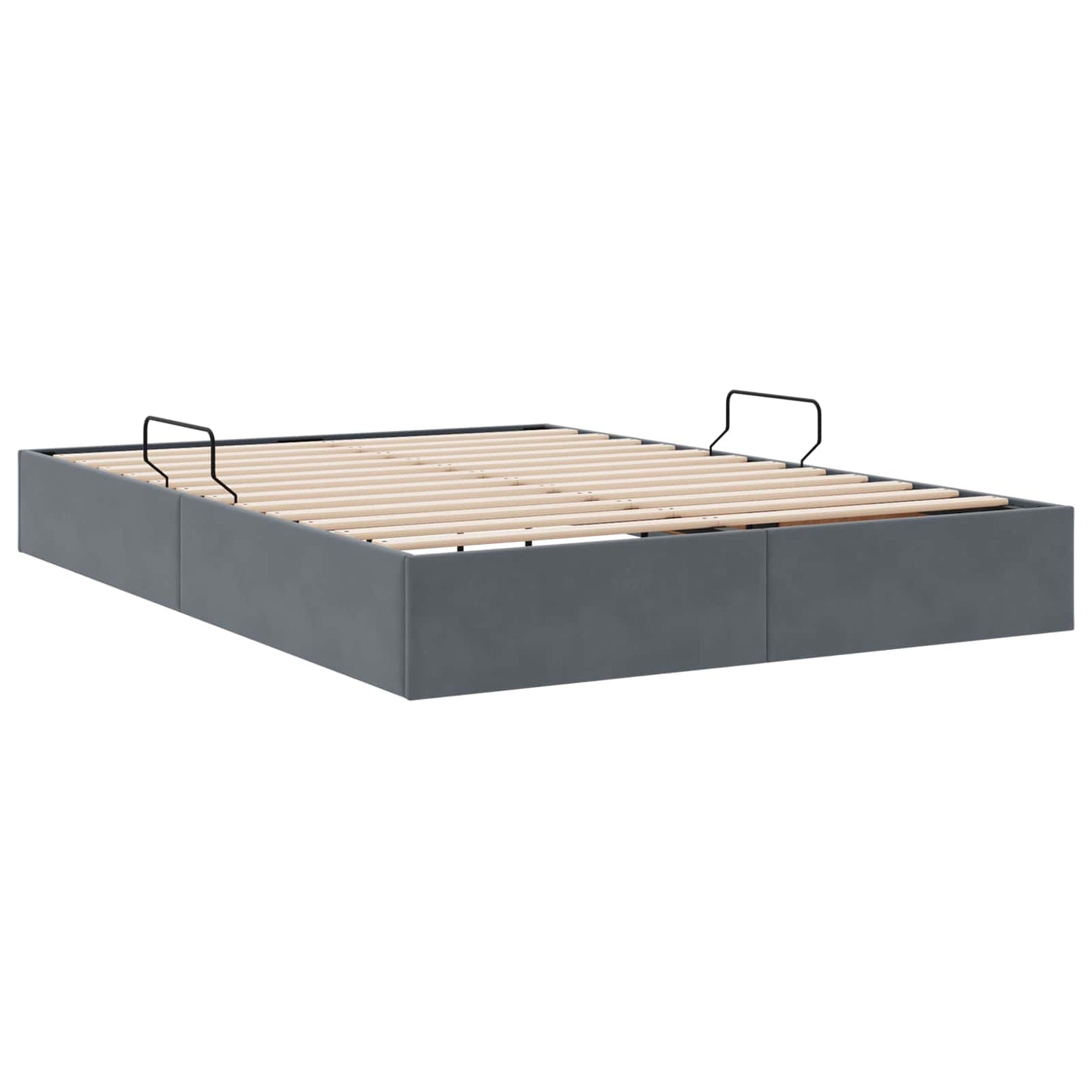 vidaXL Κρεβάτι Οθωμανικού Τύπου Σκούρο Γκρι 140 x 200 cm Βελούδο