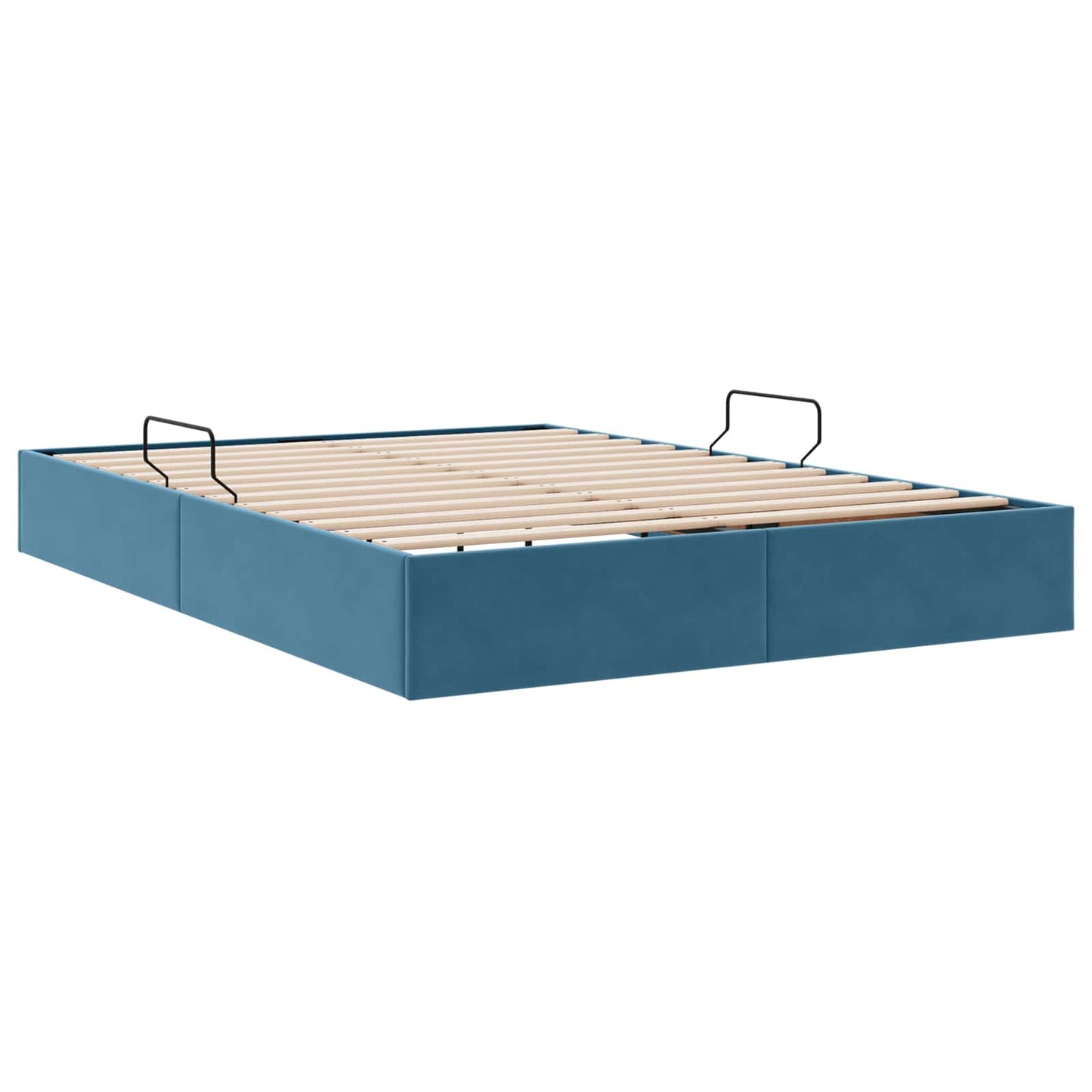 vidaXL Κρεβάτι Οθωμανικού Τύπου Σκούρο Μπλε 140 x 200 cm Βελούδο