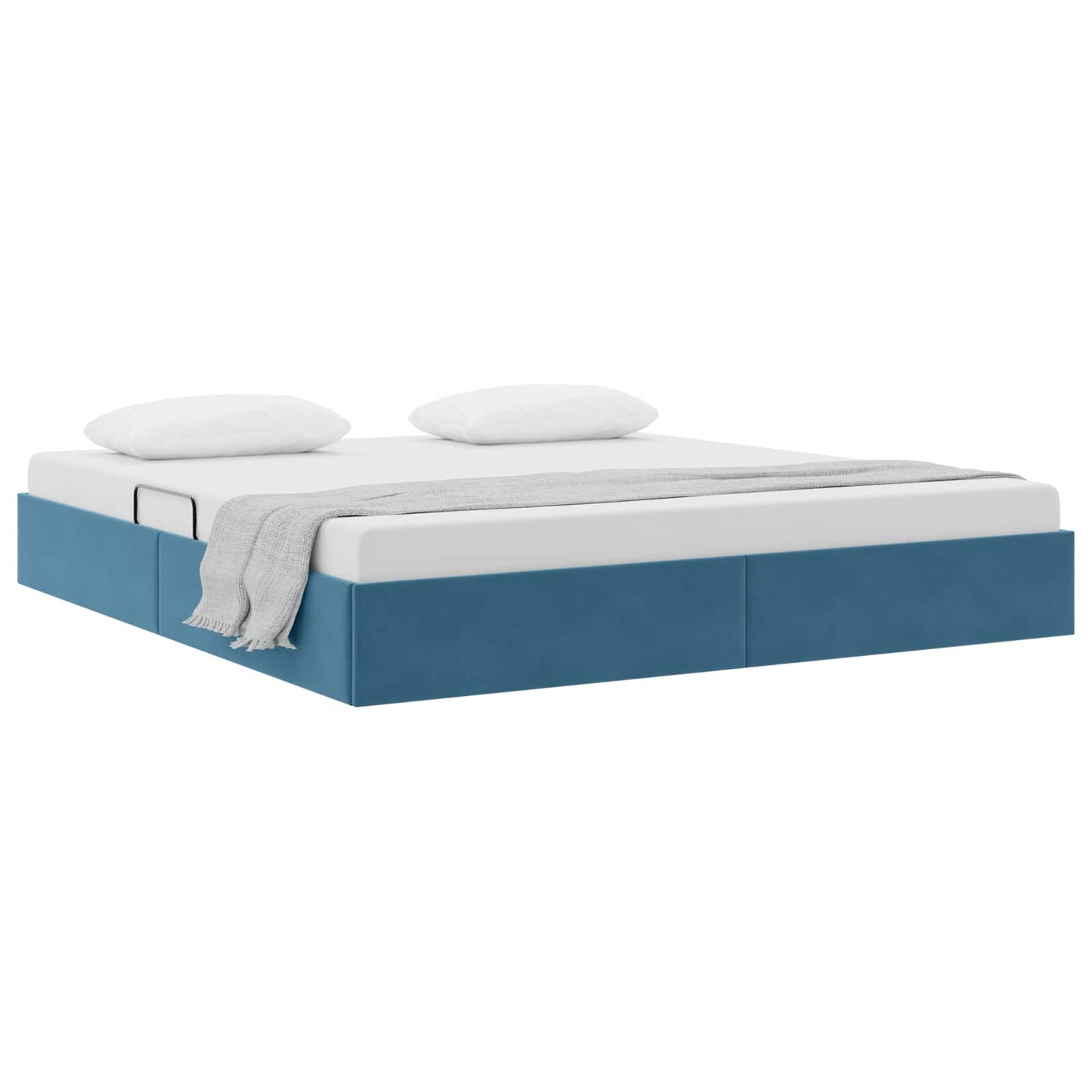 vidaXL Κρεβάτι Οθωμανικού Τύπου Σκούρο Μπλε 160 x 200 cm Βελούδο