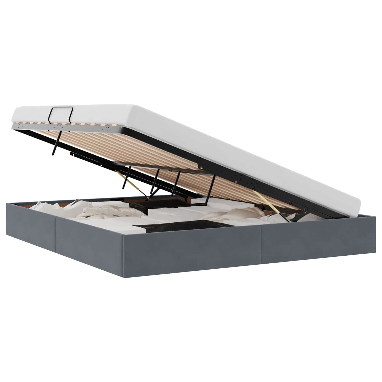 vidaXL Κρεβάτι Οθωμανικού Τύπου Σκούρο Γκρι 180 x 200 cm Βελούδο