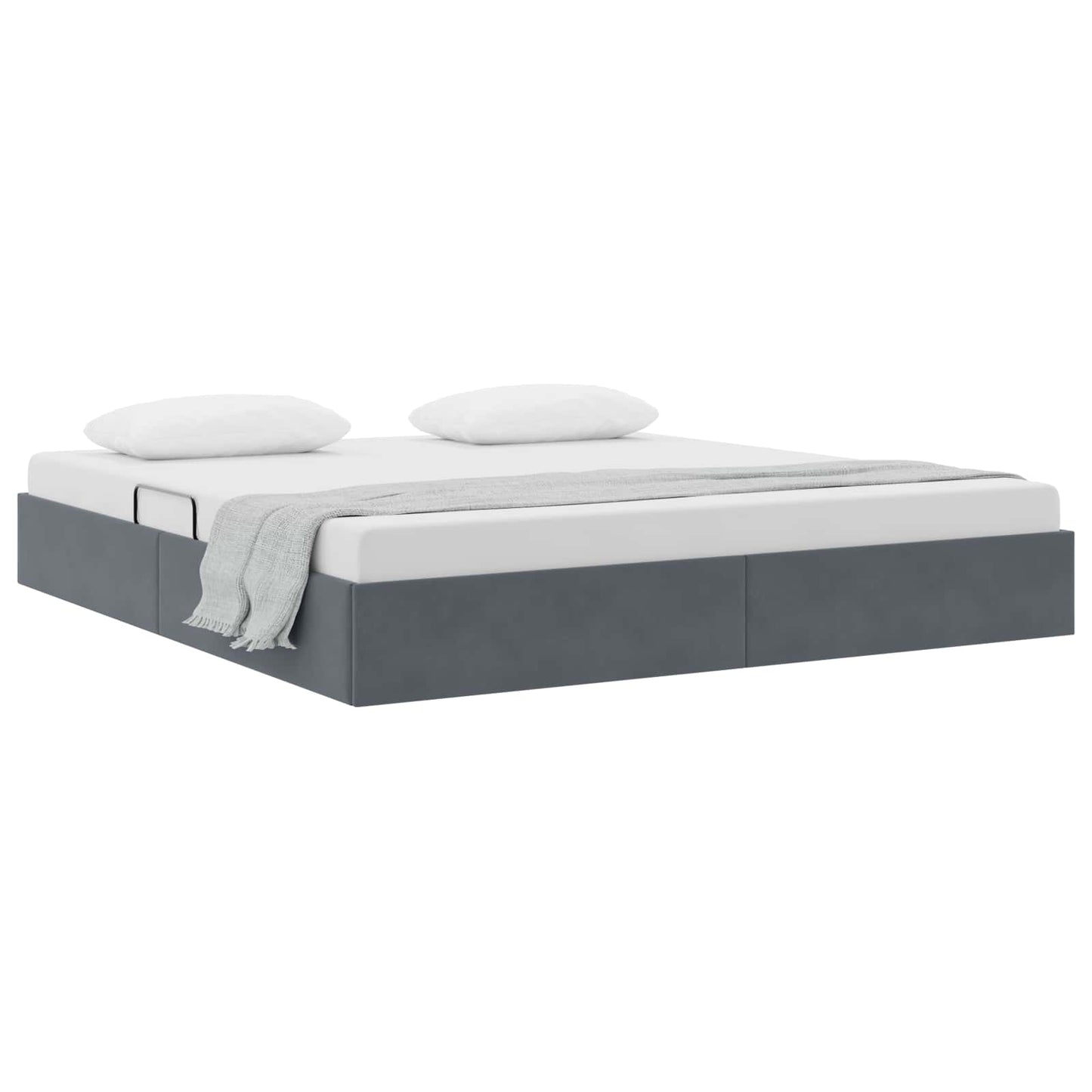 vidaXL Κρεβάτι Οθωμανικού Τύπου Σκούρο Γκρι 180 x 200 cm Βελούδο