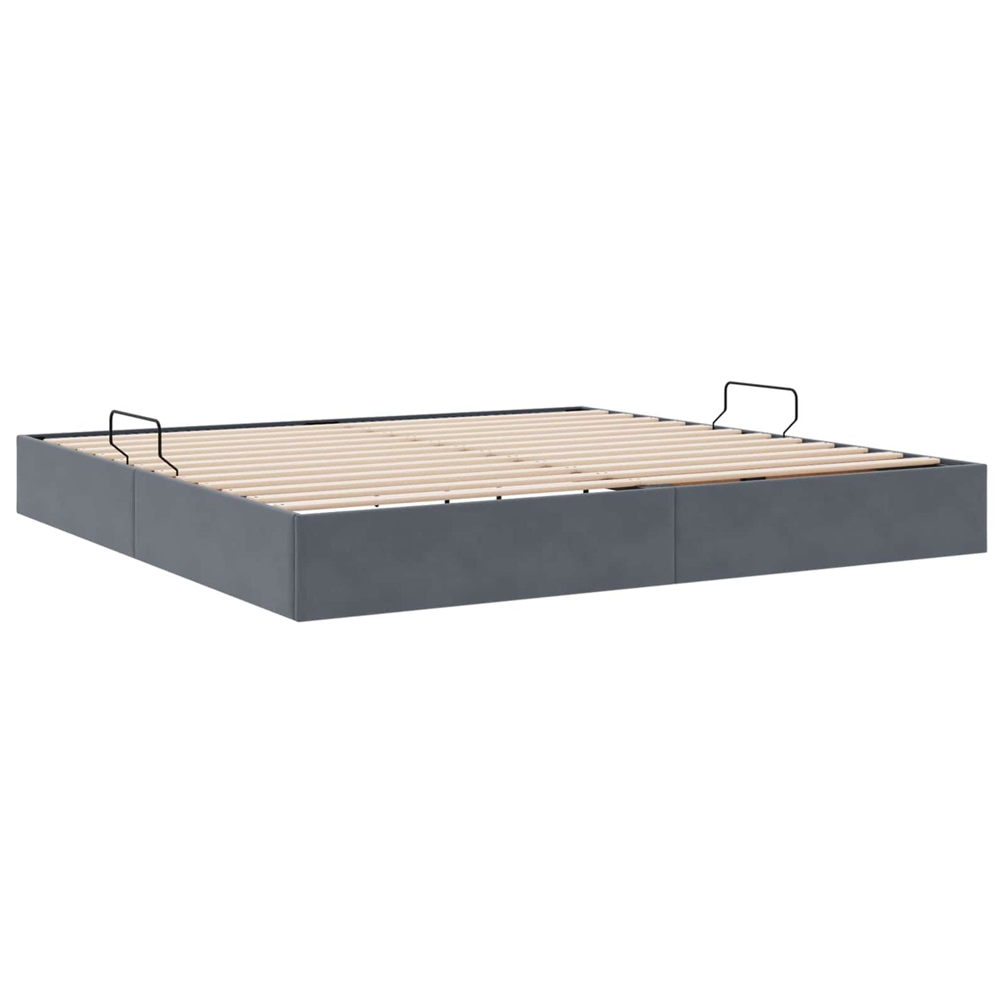 vidaXL Κρεβάτι Οθωμανικού Τύπου Σκούρο Γκρι 200 x 200 cm Βελούδο