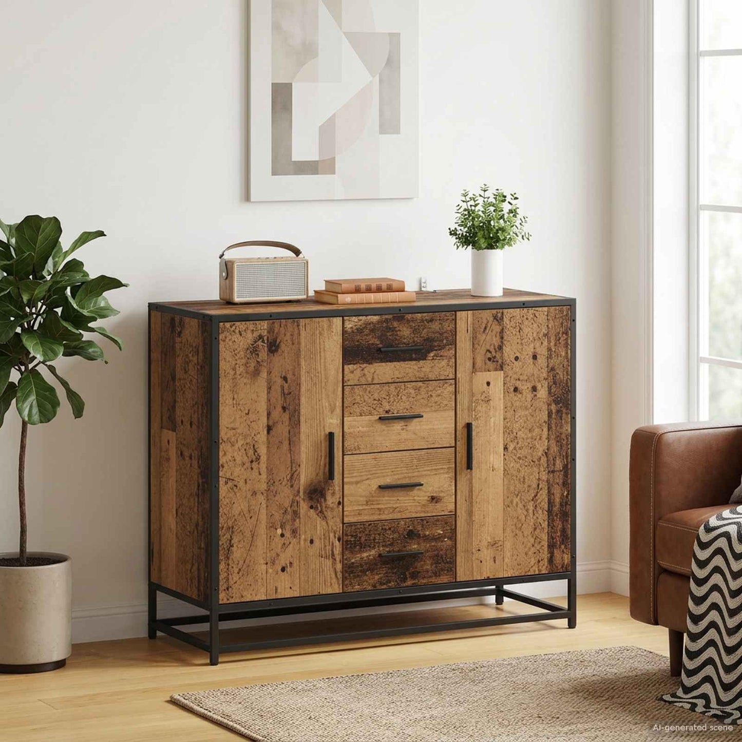 vidaXL Πλαϊνό γραφείο Παλαιωμένο ξύλο 92 x 35 x 76 εκ.