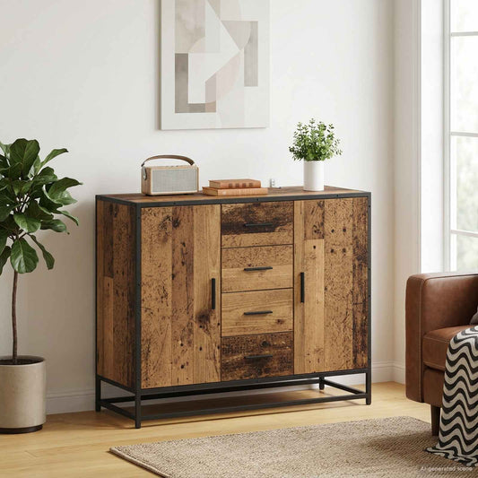 vidaXL Πλαϊνό γραφείο Παλαιωμένο ξύλο 92 x 35 x 76 εκ.