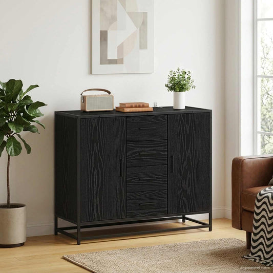 vidaXL Πλαϊνό γραφείο Μαύρη Δρυς 92 x 35 x 76 εκ. Επεξεργασμένο Ξύλο
