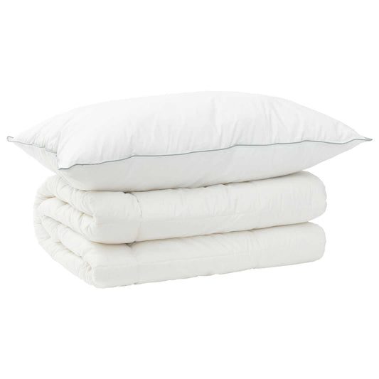 vidaXL Σέτ Παπλώματος και Μαξιλαριού 2 τμχ. 150x200 εκ 4 Εποχές Μαλλί
