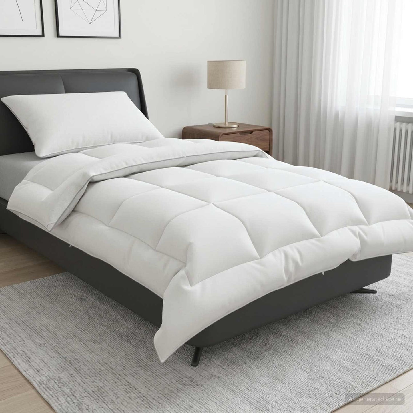 vidaXL Σέτ Παπλώματος και Μαξιλαριού 2 τμχ. 152x203 εκ. Χειμώνας Μαλλί