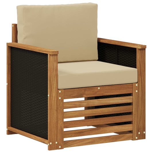 vidaXL Μεσαίος καναπές εξωτερικού χώρου Φυσικό