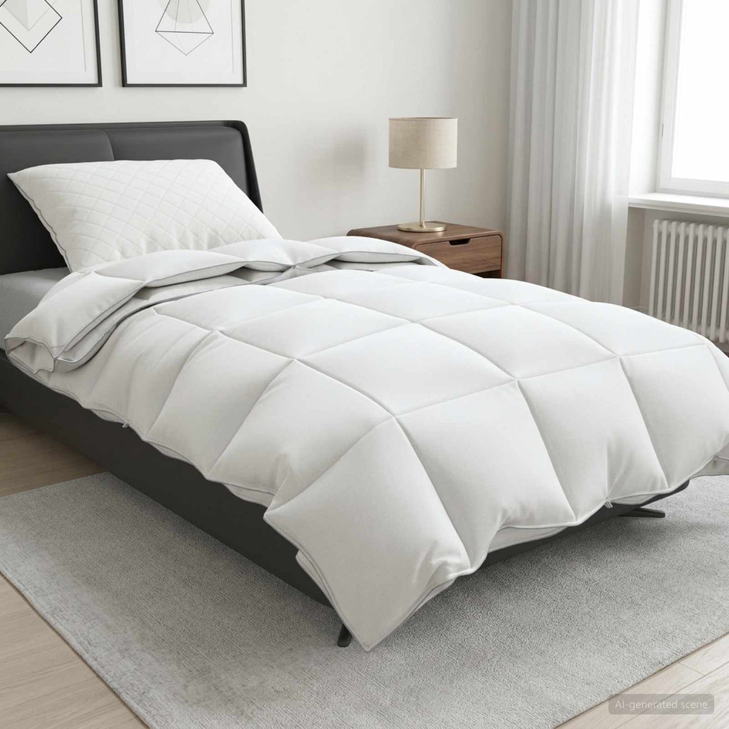 vidaXL Πάπλωμα FULDA 155 x 220 cm 4 Εποχές 310 GSM 90% Χήνας Λευκό