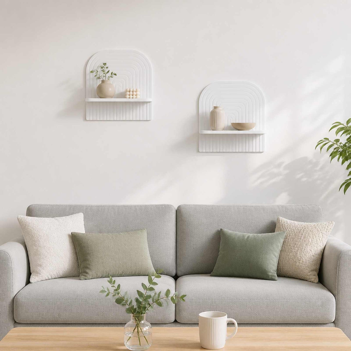 vidaXL Ράφι Τοίχου 2 τμχ. Λευκό 41 x 13,5 x 37,5 cm Επεξεργασμένο Ξύλο