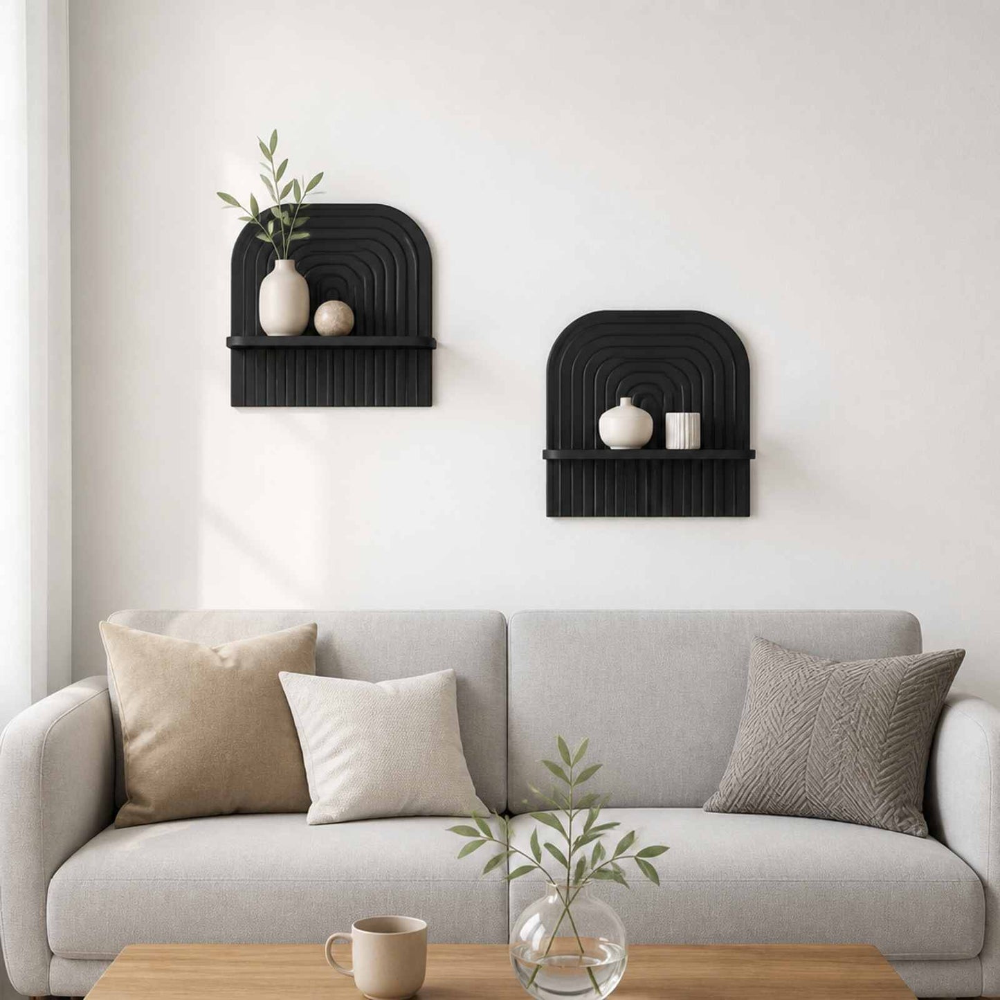 vidaXL Ράφι Τοίχου 2 τμχ. Μαύρο 41 x 13,5 x 37,5 cm Επεξεργασμένο Ξύλο