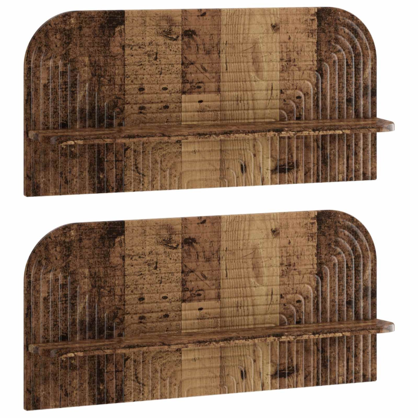 vidaXL Ράφι Τοίχου 2 τμχ. Παλαιωμένο ξύλο 80,5 x 13,5 x 37,5 cm