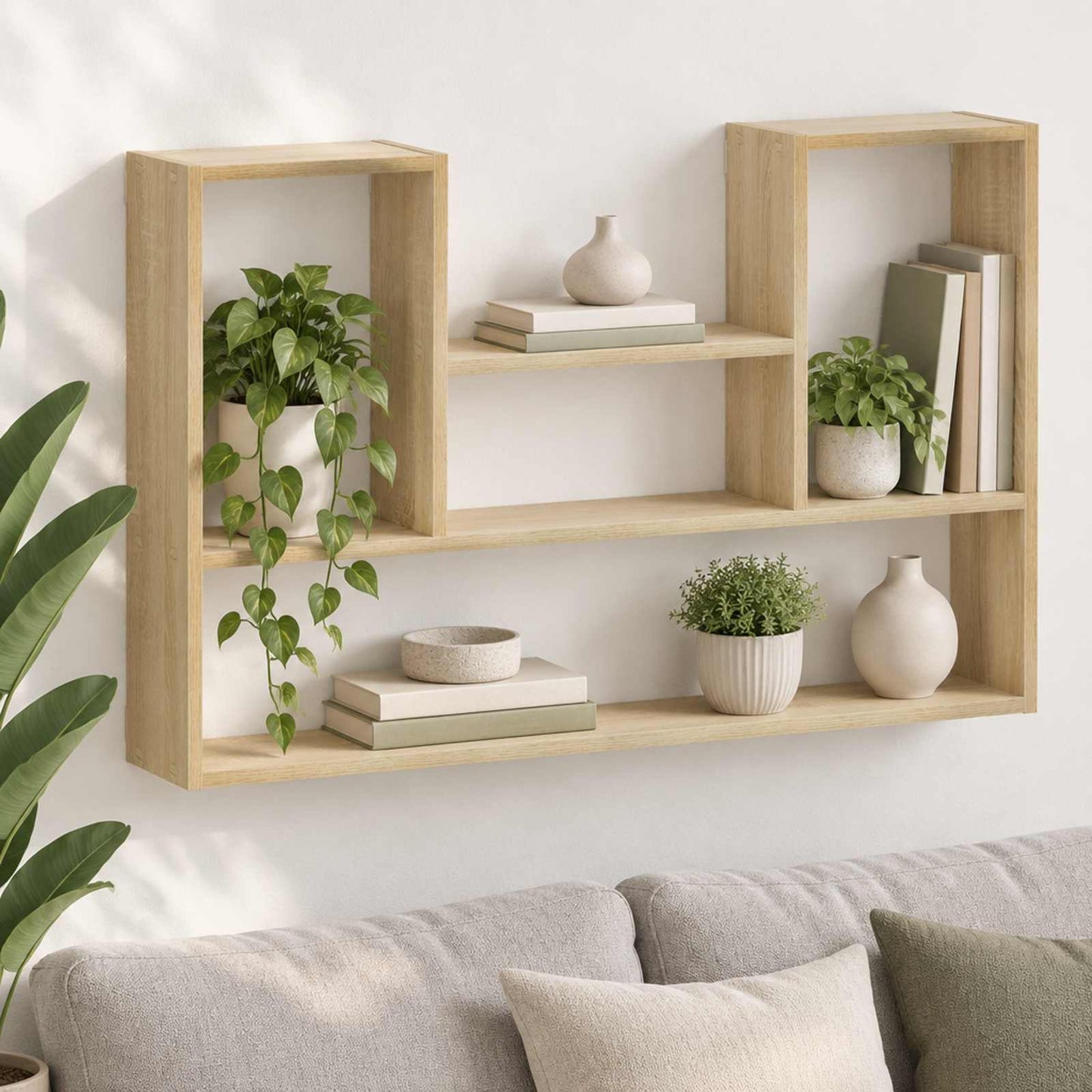 vidaXL Ράφι Τοίχου Sonoma Δρυς 100 x 17 x 60 cm Επεξεργασμένο Ξύλο