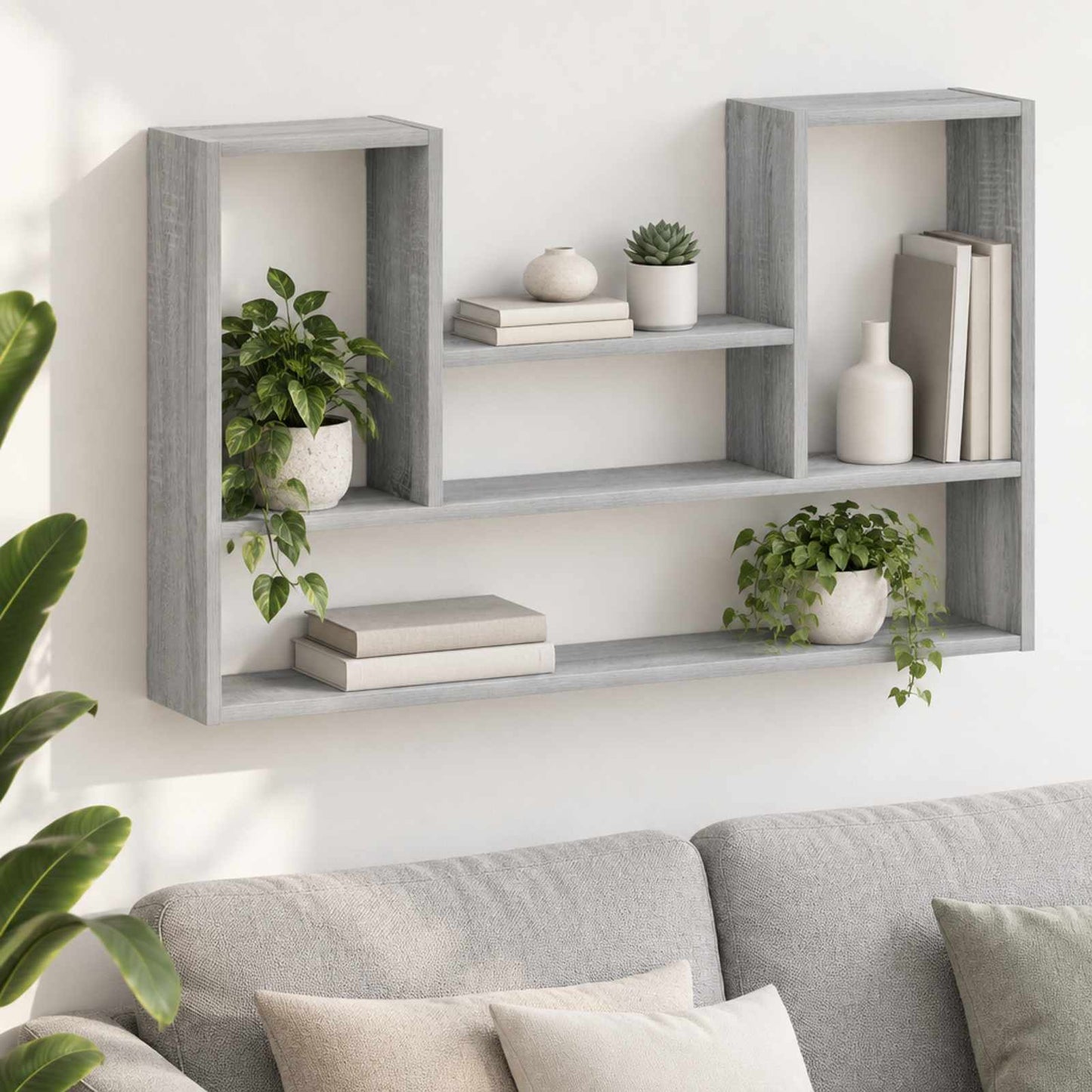 vidaXL Ράφι Τοίχου Γκρι Sonoma 100 x 17 x 60 cm Επεξεργασμένο Ξύλο