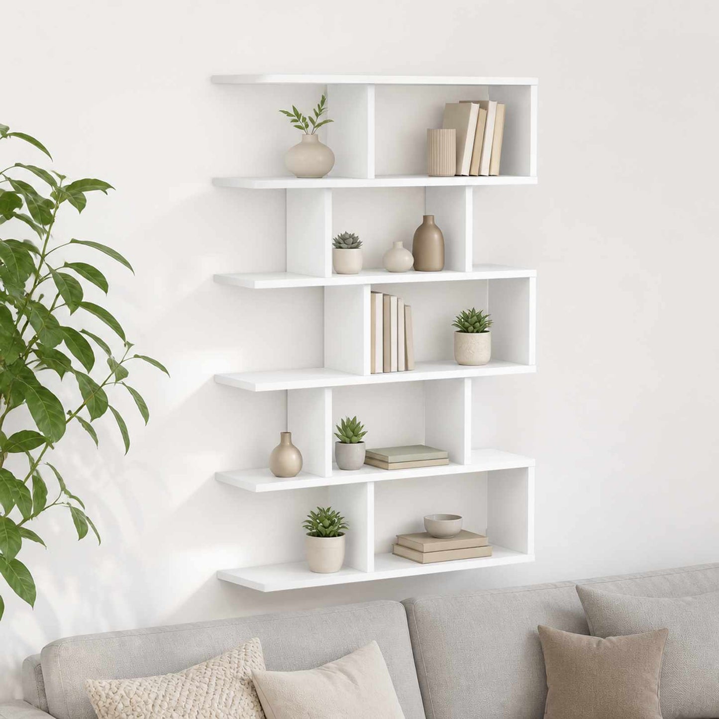 vidaXL Ράφι Τοίχου Λευκό 70 x 17 x 101 cm Επεξεργασμένο Ξύλο