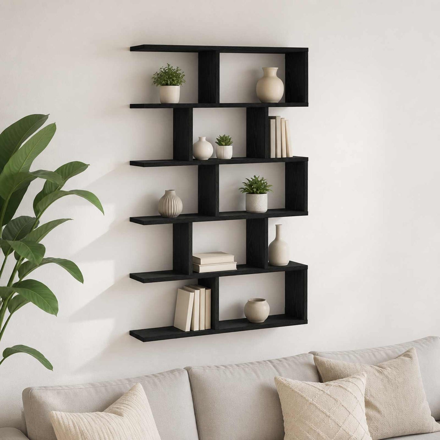 vidaXL Ράφι Τοίχου Μαύρη Δρυς 70 x 17 x 101 cm Επεξεργασμένο Ξύλο