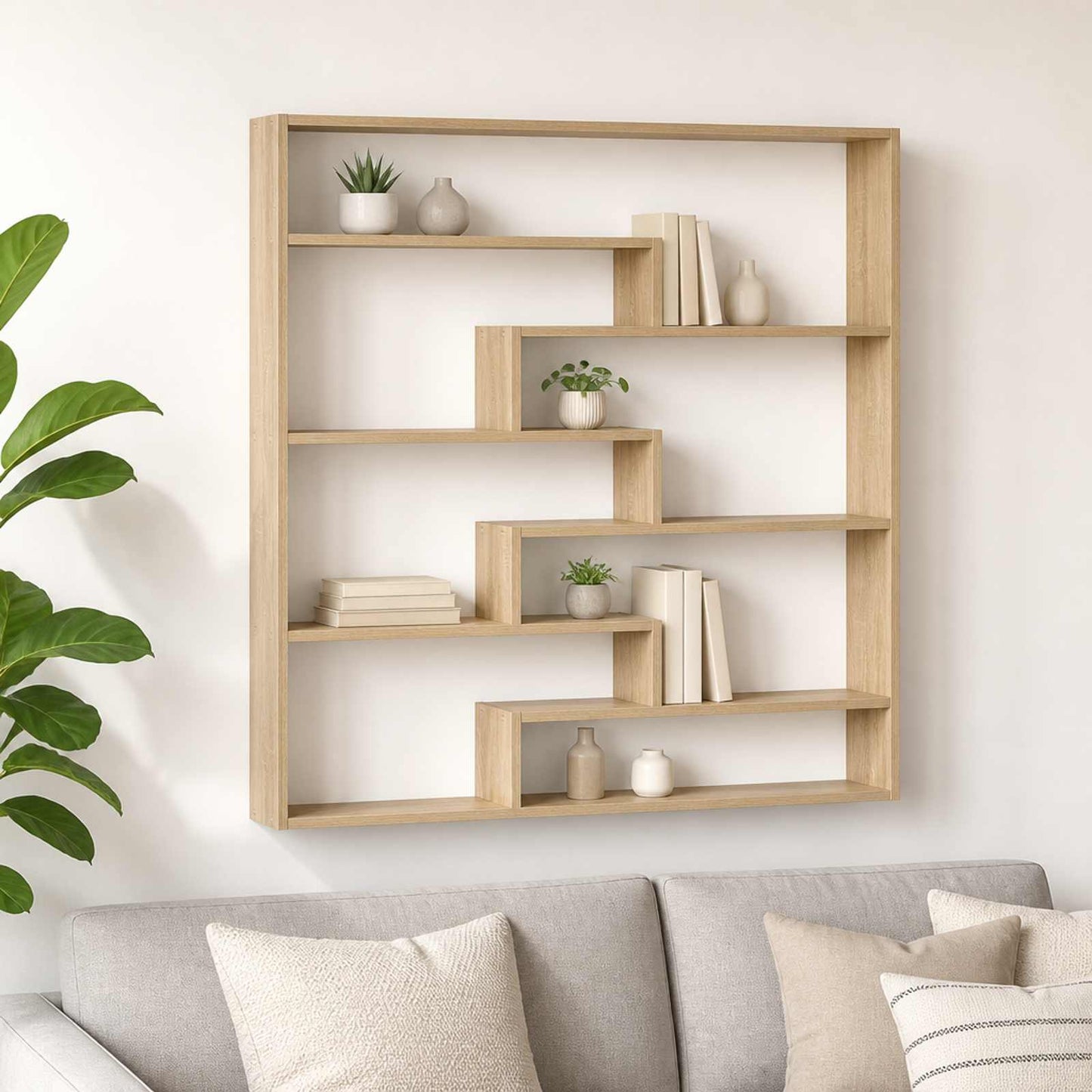 vidaXL Ράφι Τοίχου Sonoma Δρυς 103 x 17 x 102 εκ. Επεξεργασμένο Ξύλο