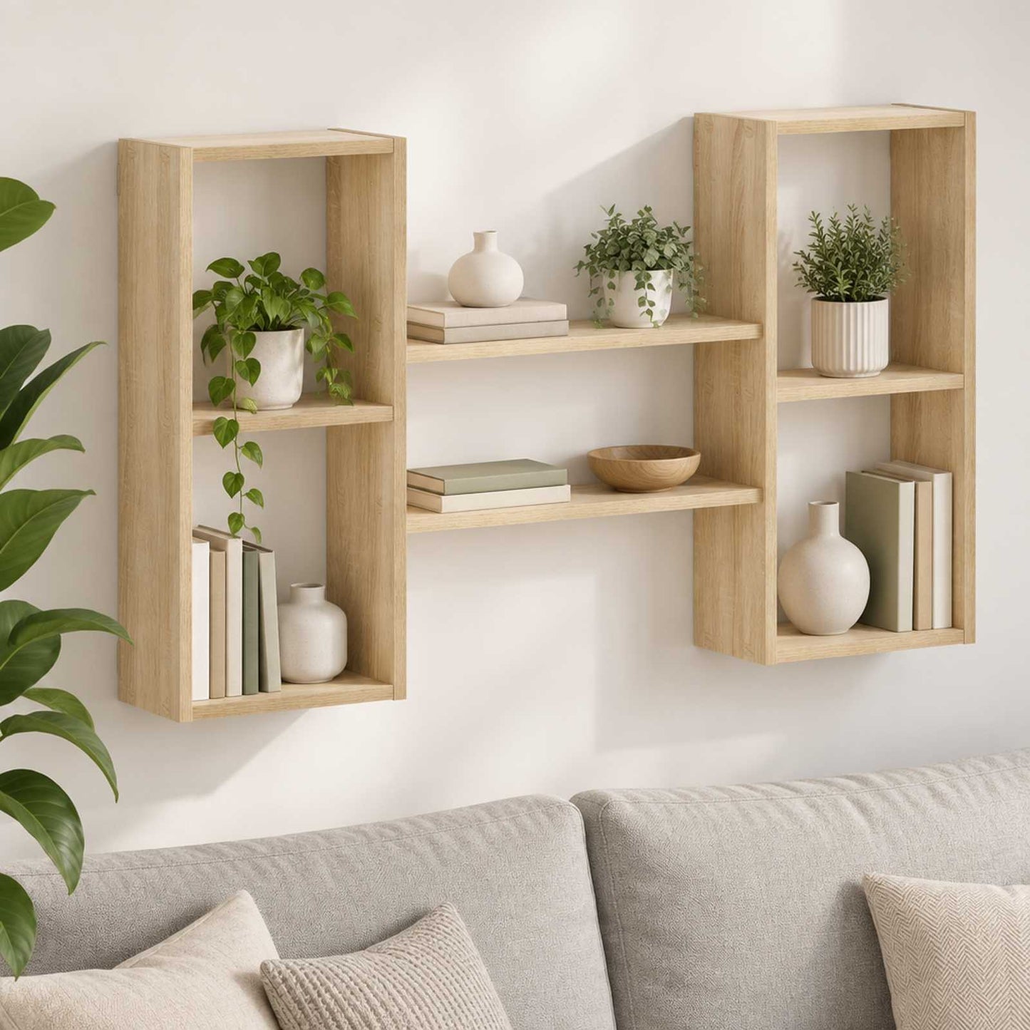 vidaXL Ράφι Τοίχου Sonoma Δρυς 102 x 17 x 59 εκ. Επεξεργασμένο Ξύλο