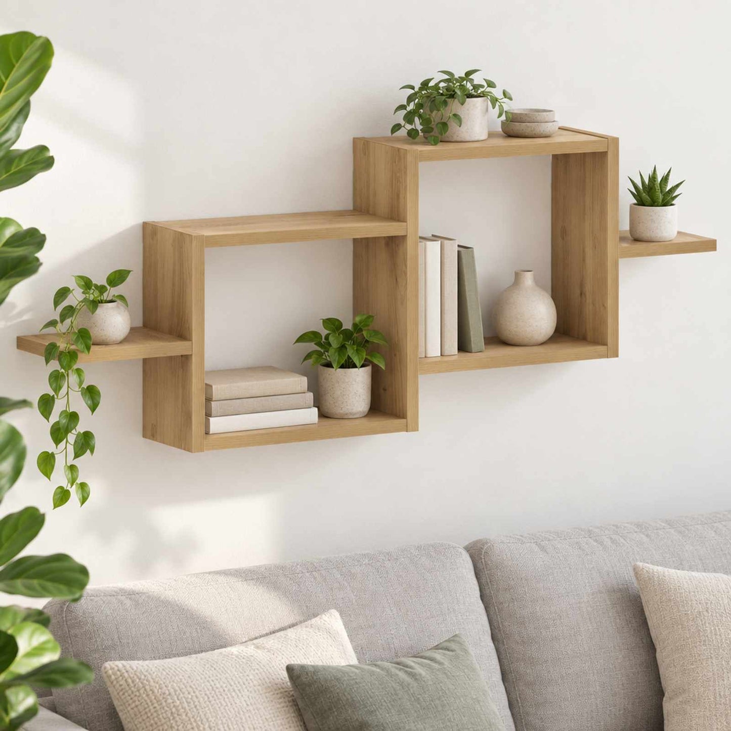 vidaXL Ράφι Τοίχου Artisan Δρυς 95 x 17 x 37 cm Επεξεργασμένο Ξύλο